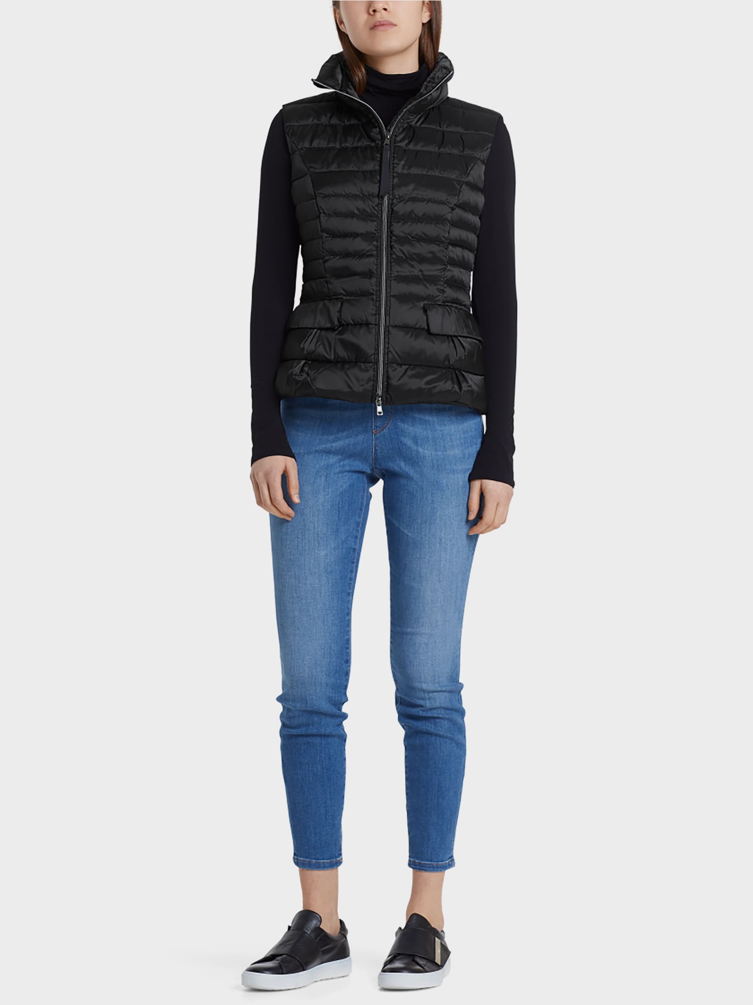 Marc Cain Quilted Button Down Jacket With Front Pockets Pearl