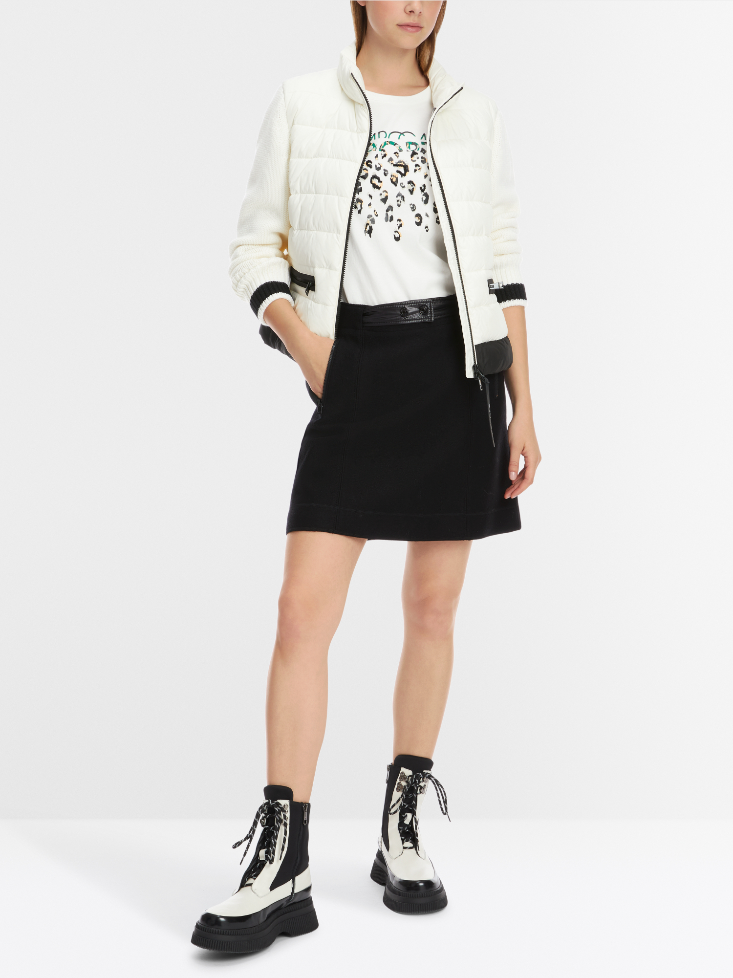 Marc Cain Collections Tulle Lace Black Midi Skirt VC 71.06 W52 COL 900