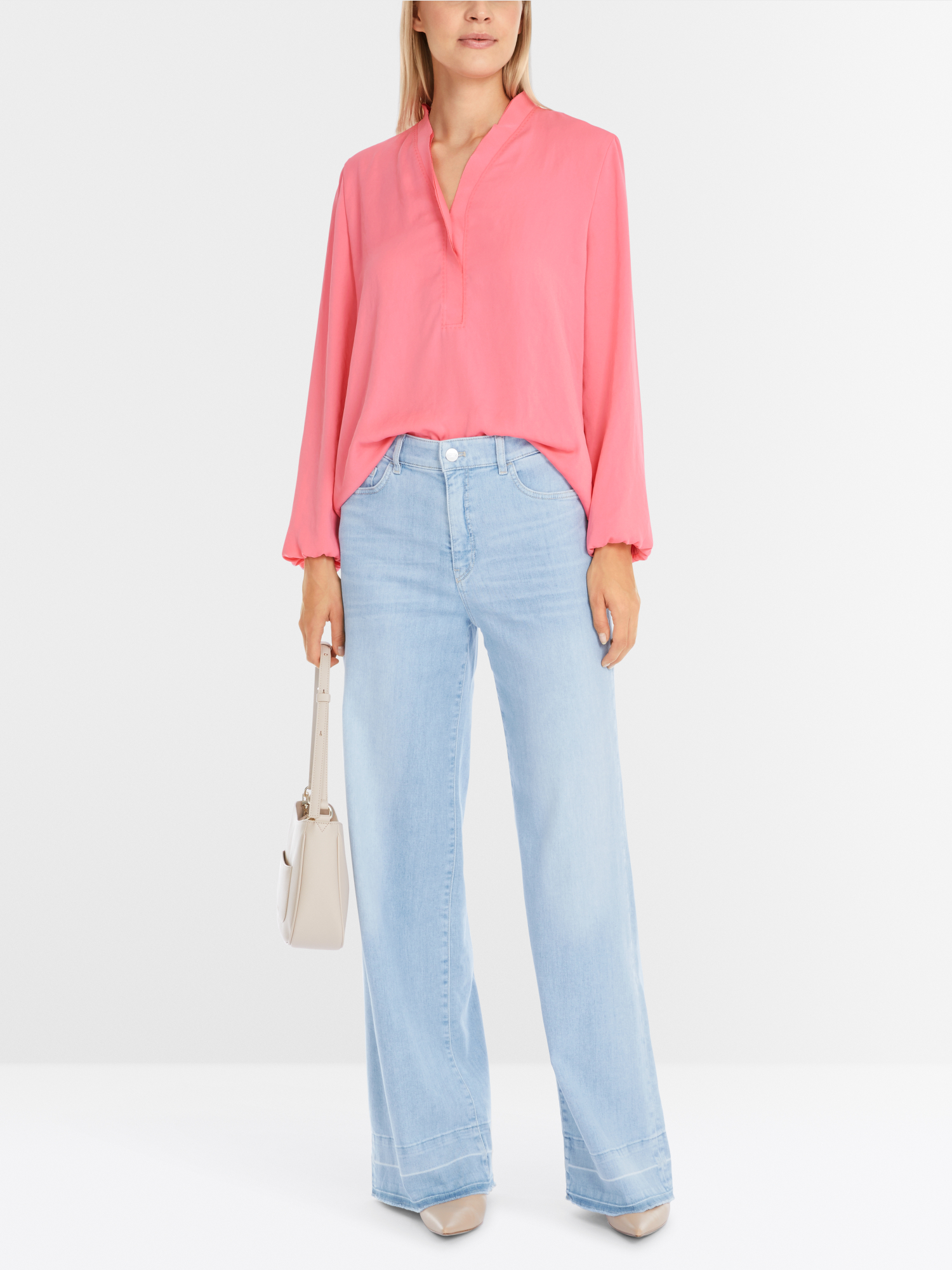 Marc Cain S Collections Flowing Bow Neck Blouse Off White PC 51.31 W39 110