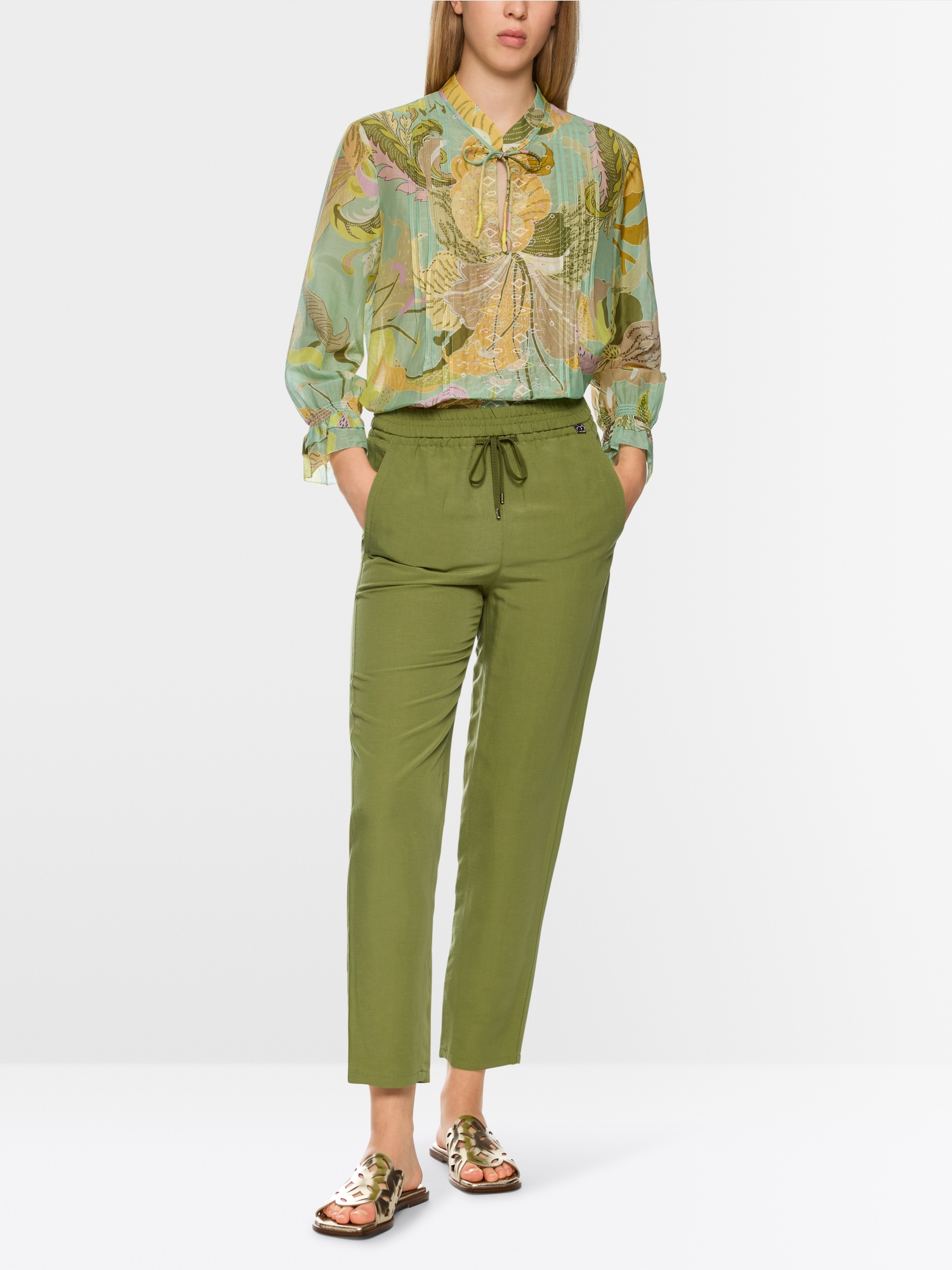 Marc Cain S Collections Stretch Velvet Olive Jeans RC 82.18 W48 COL 595 main image 0
