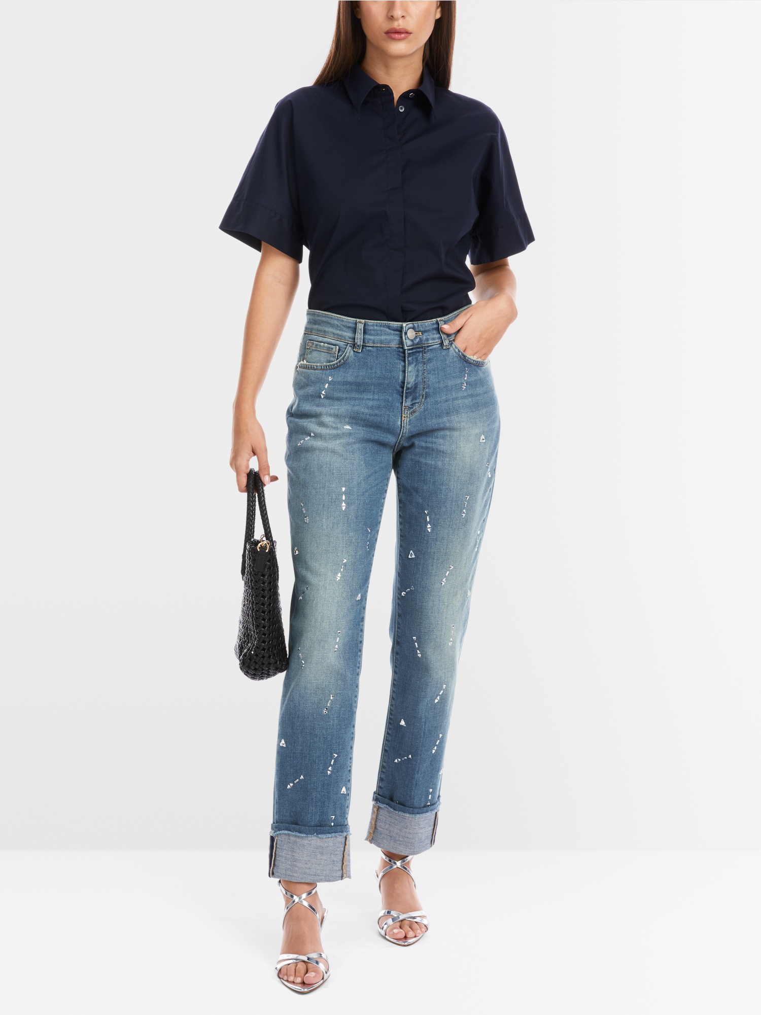 Marc Cain S Collections Washed Denim Jeans RC 82.07 D73 COL 354 main image 1