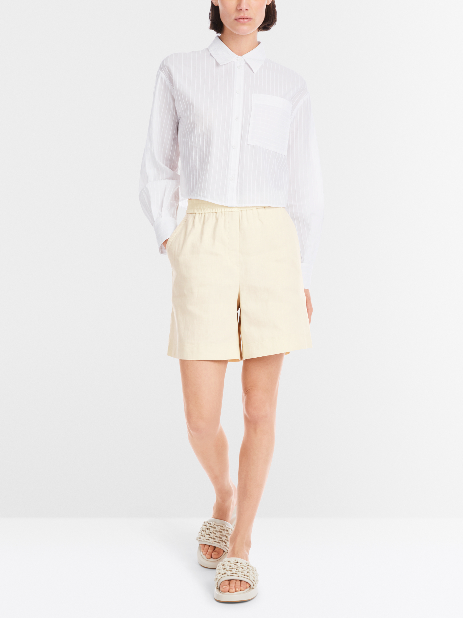 Marc Cain Collections Khaki Green Linen Trousers SC 81.59 W47 COL 590
