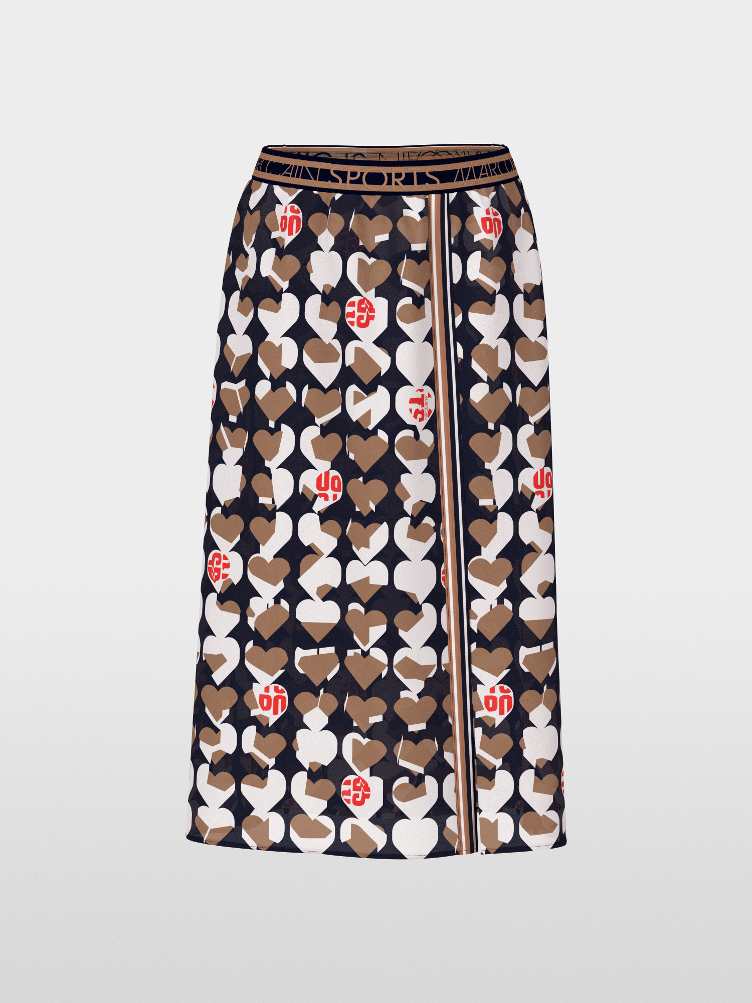 Marc Cain Sports Women's Crinkled Pleats Midi Skirt In Blue AS 71.09 W39 Col 362 main image 1
