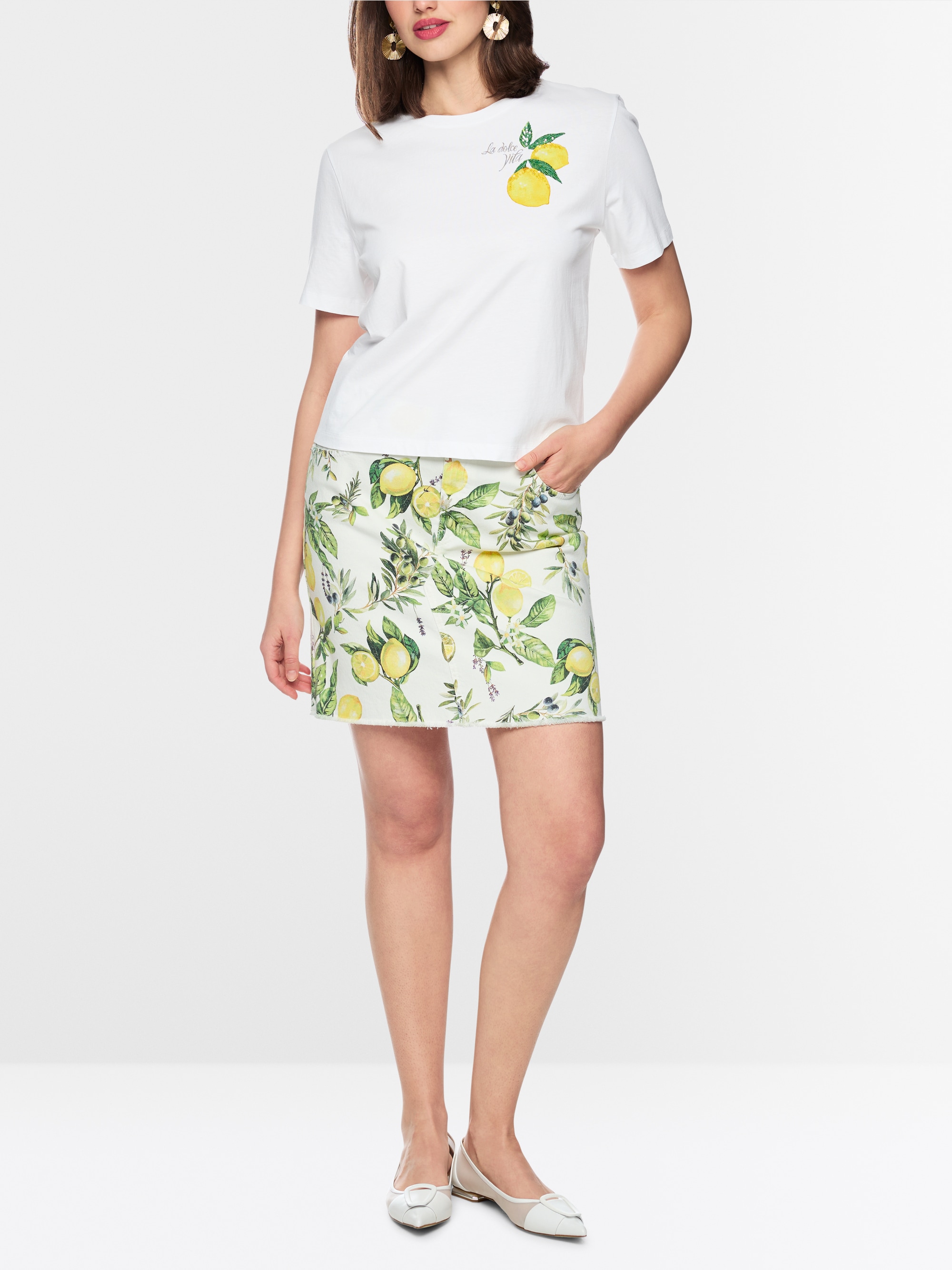 Cotton shirt with lemons