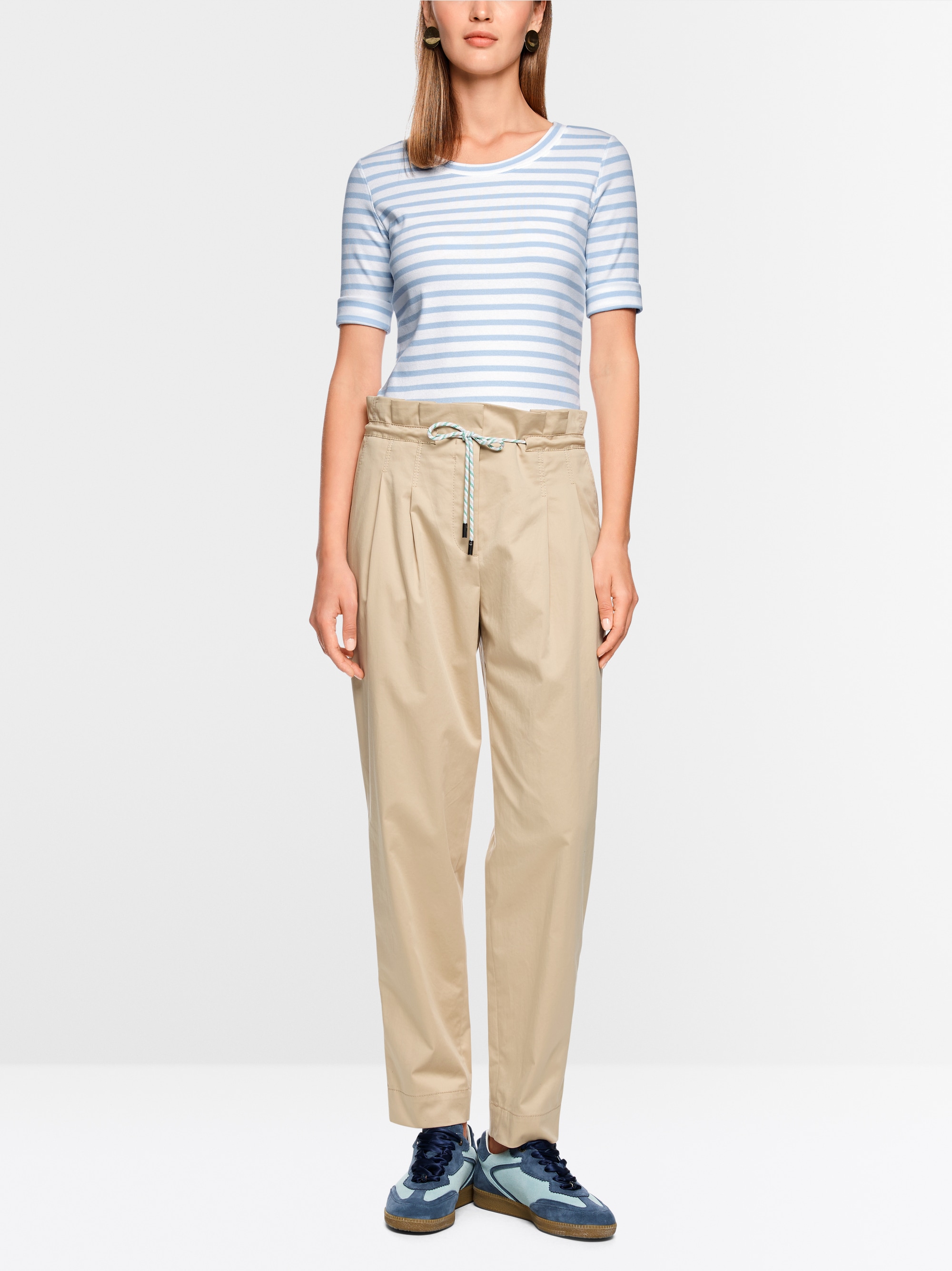 T-shirt à rayures en coton côtelé