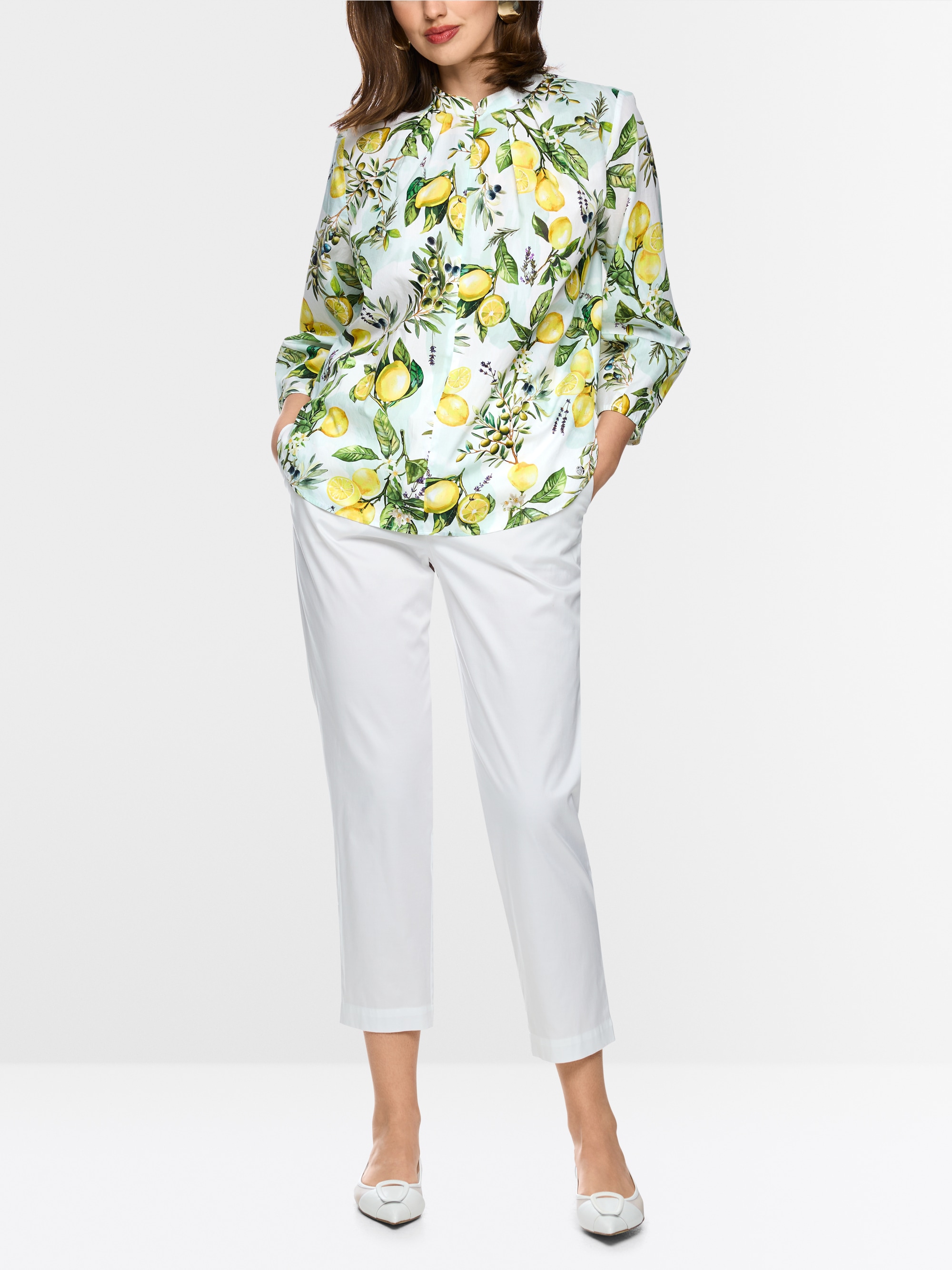 Cotton blouse with lemon print