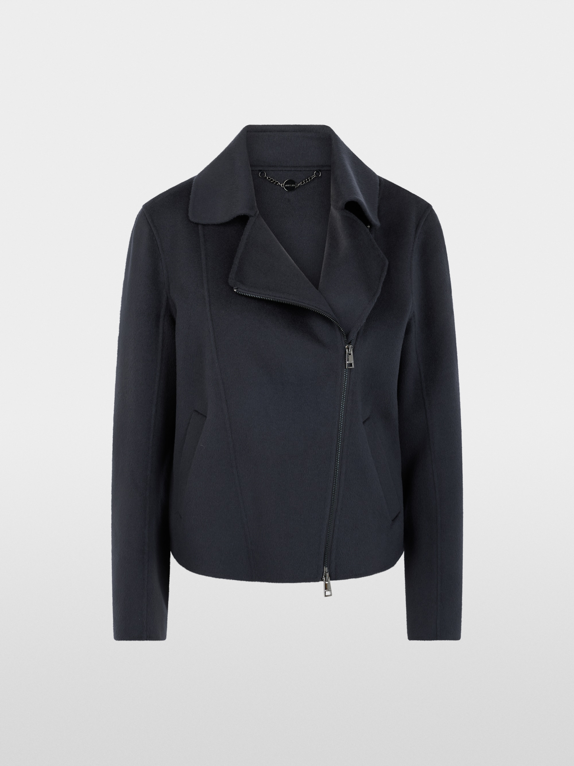 Elegant wool jacket in the biker style