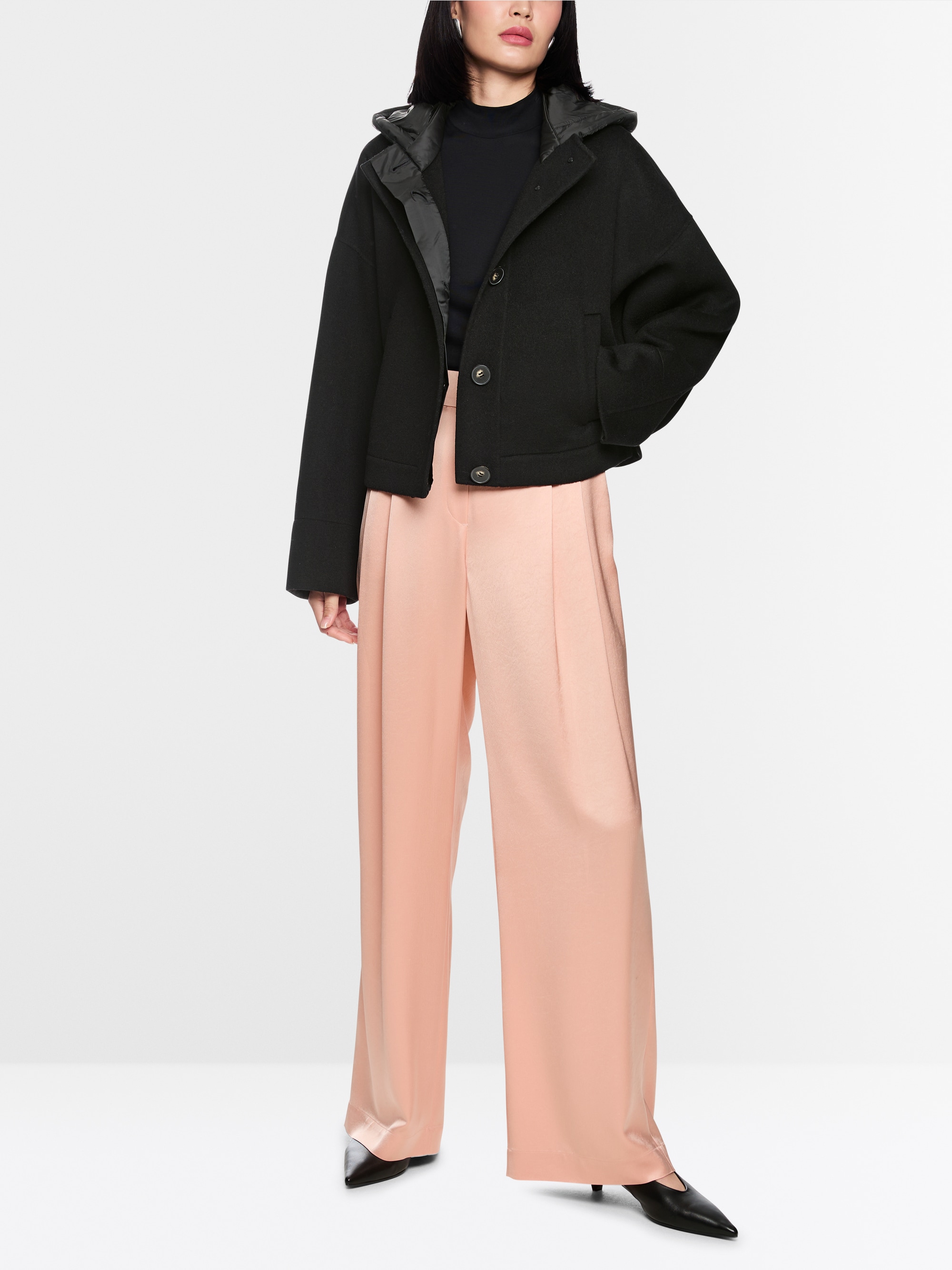 Veste en laine à capuche