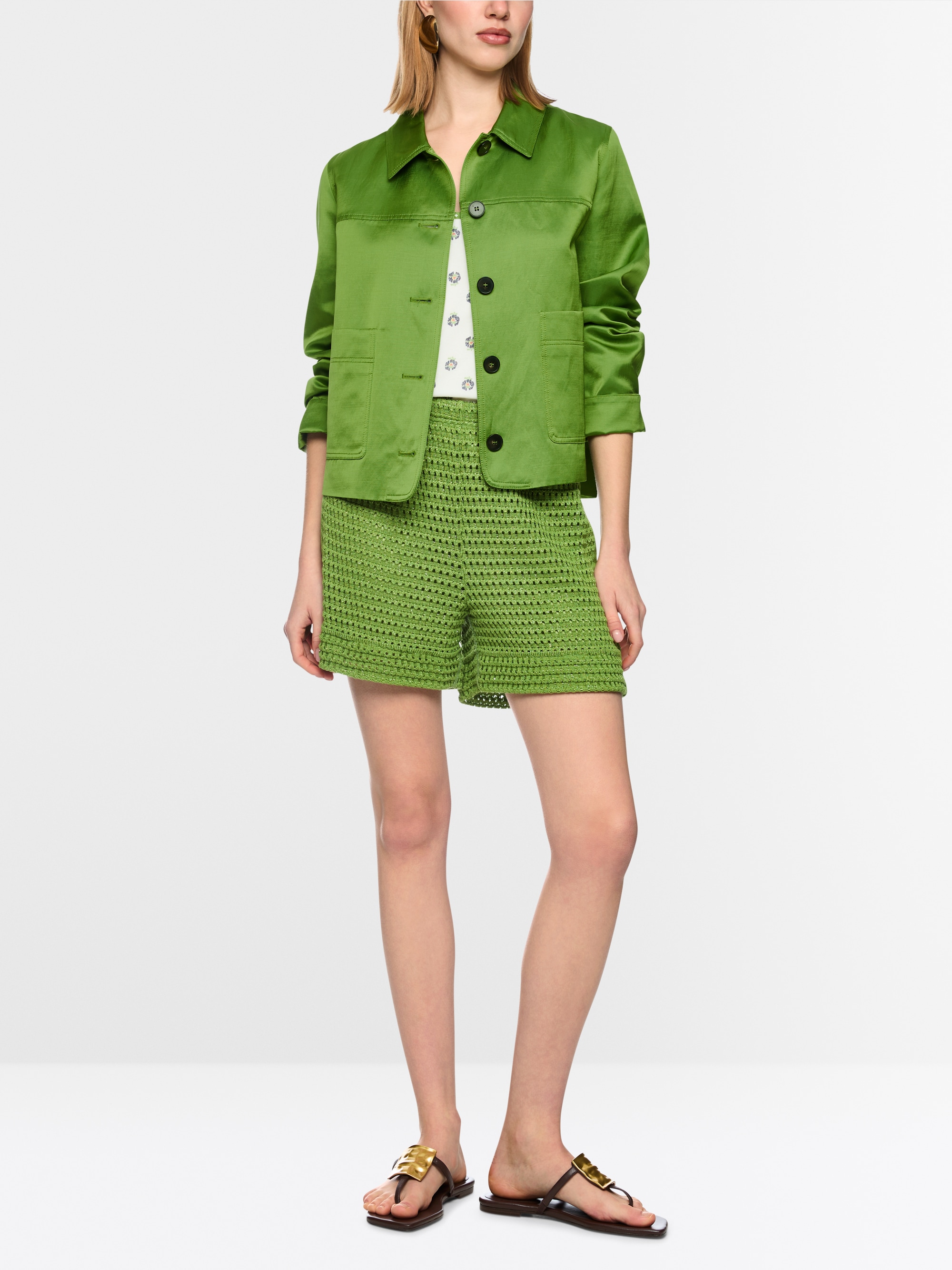 Shimmering material mix jacket