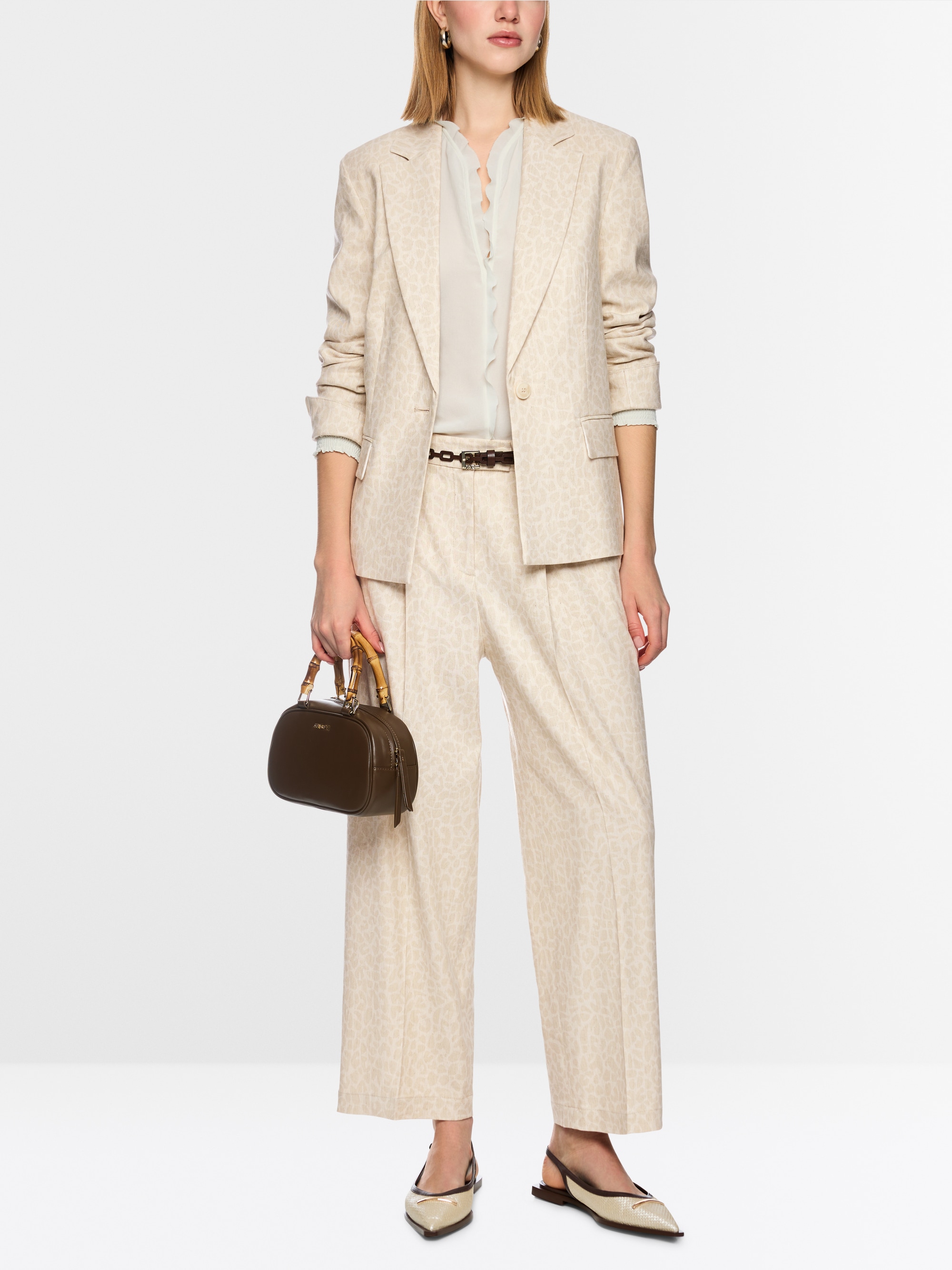 Blazer with subtle leopard print