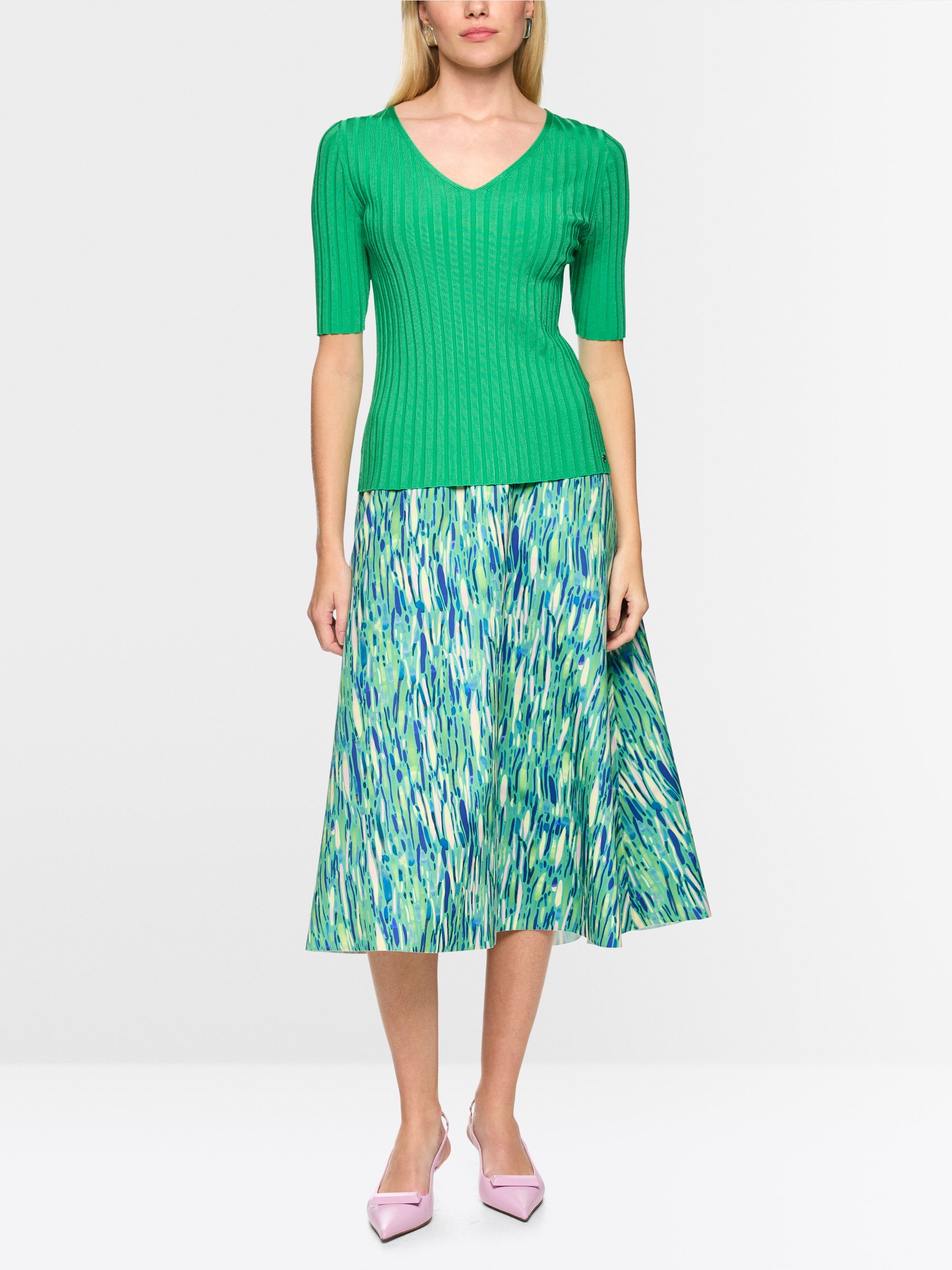 Pull côtelé en maille fine