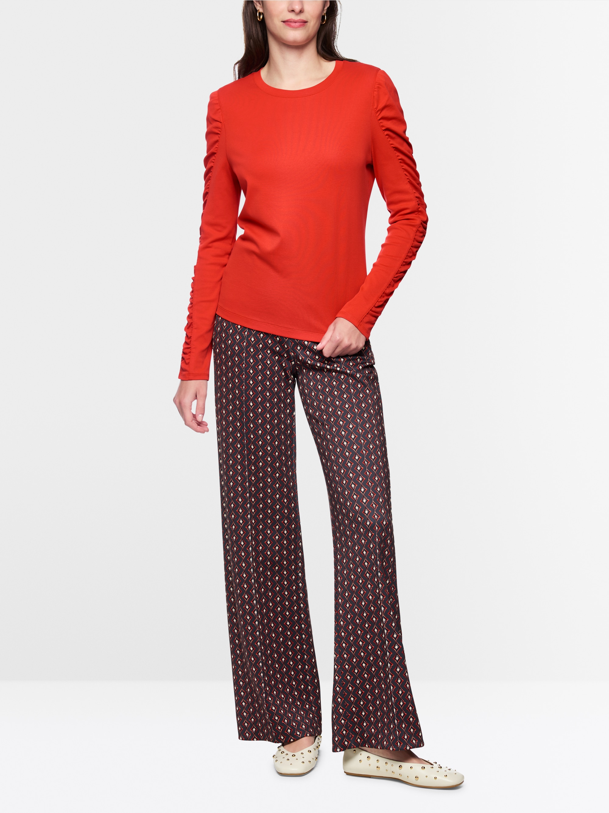 T-shirt à manches longues avec fronces