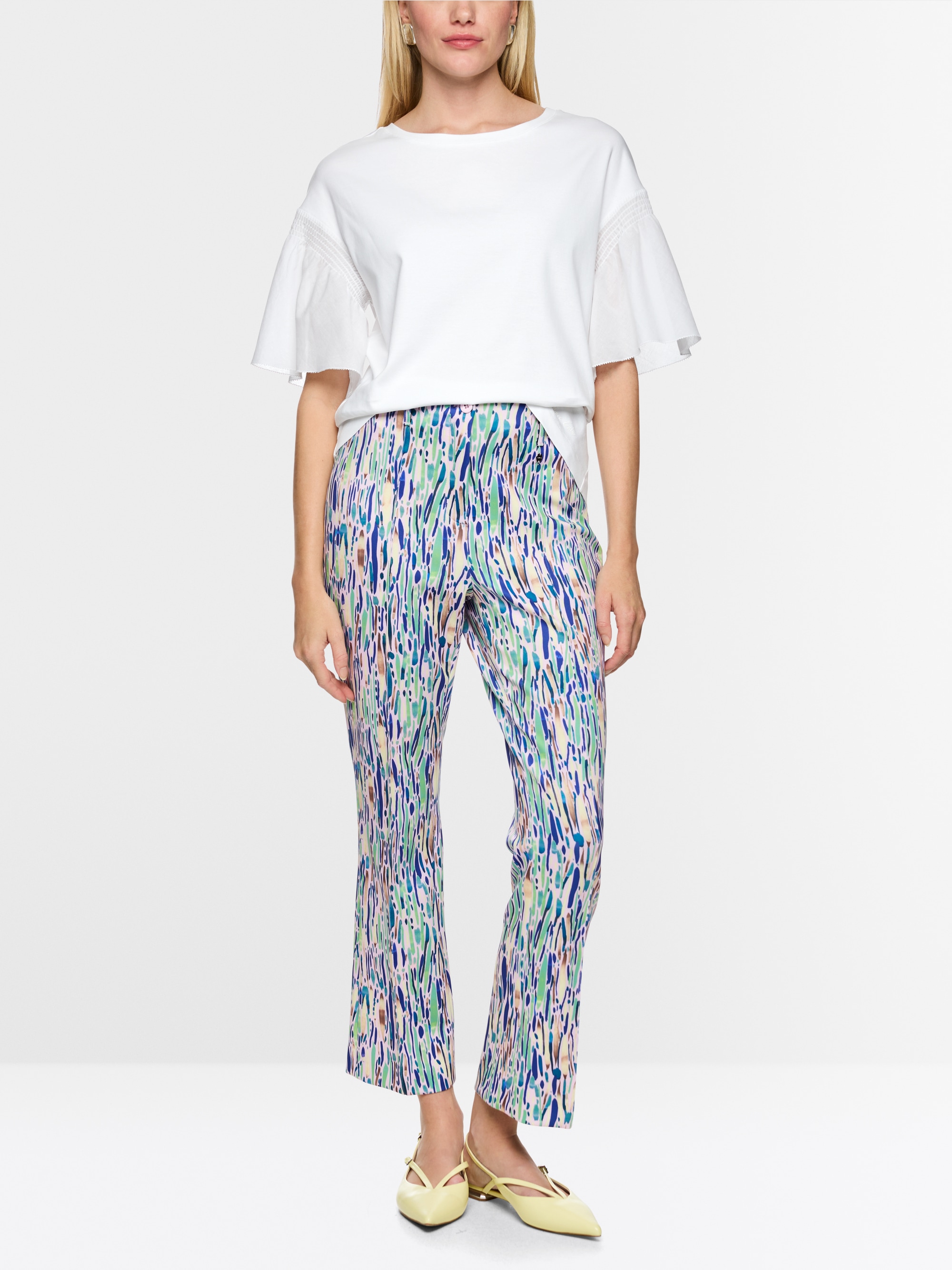 T-shirt en coton stretch avec détails smockés