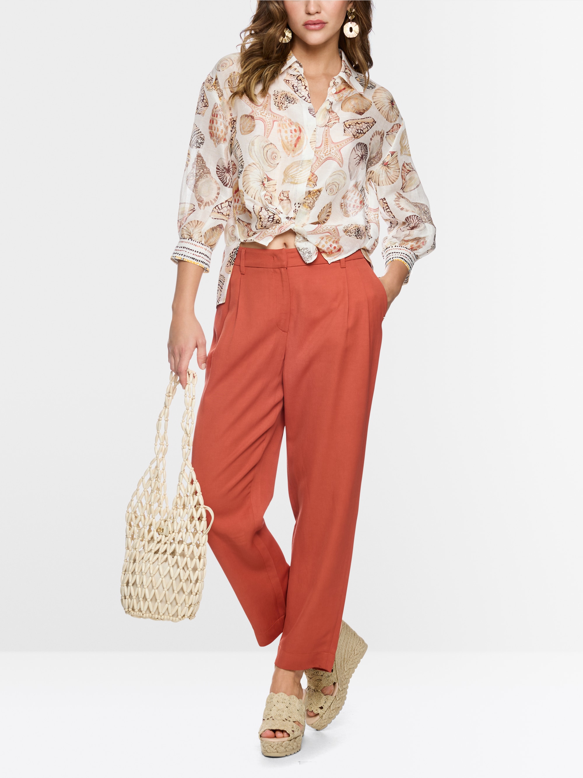 Linen-silk shirt blouse