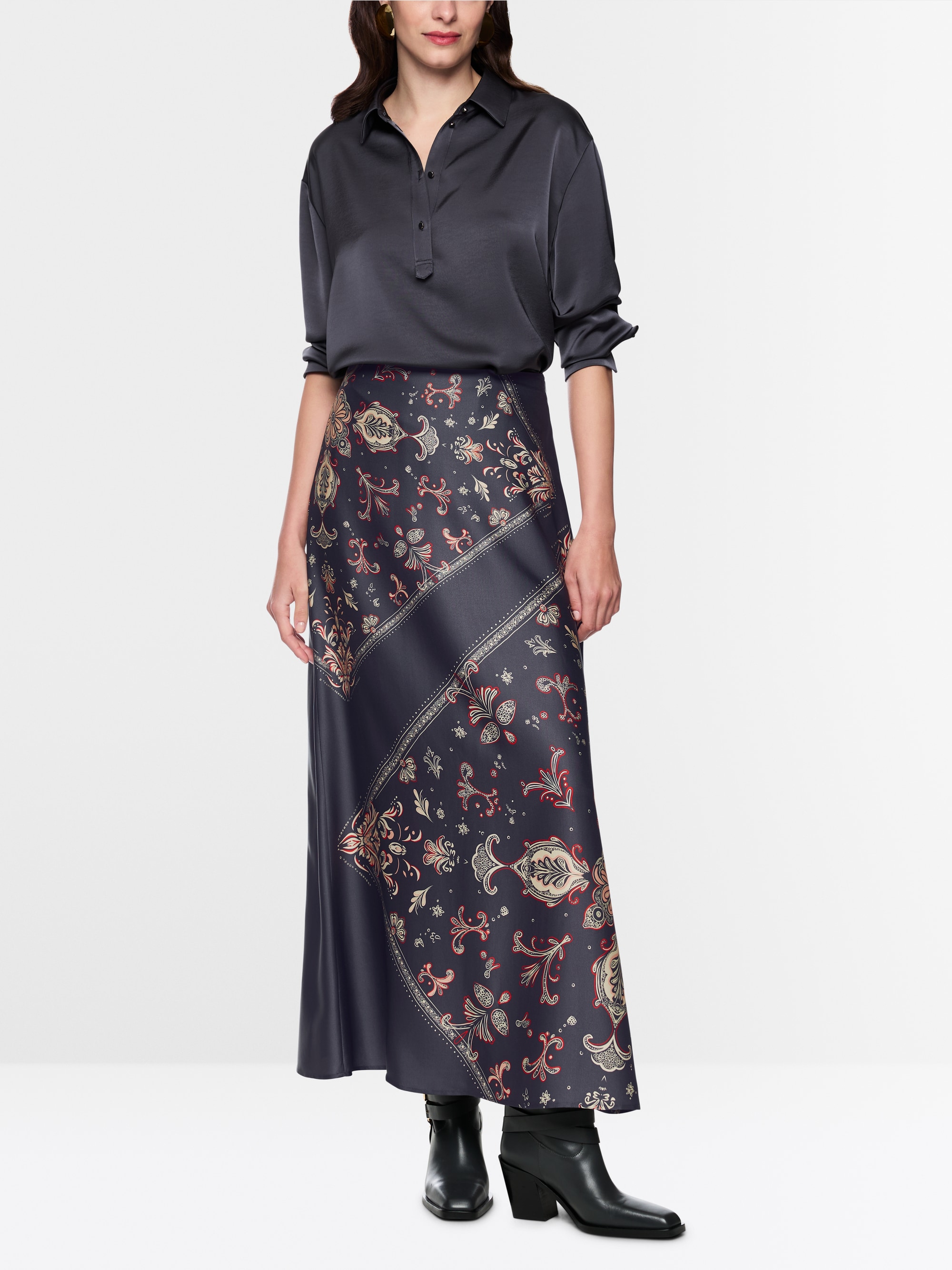 Jupe en viscose à imprimé cachemire