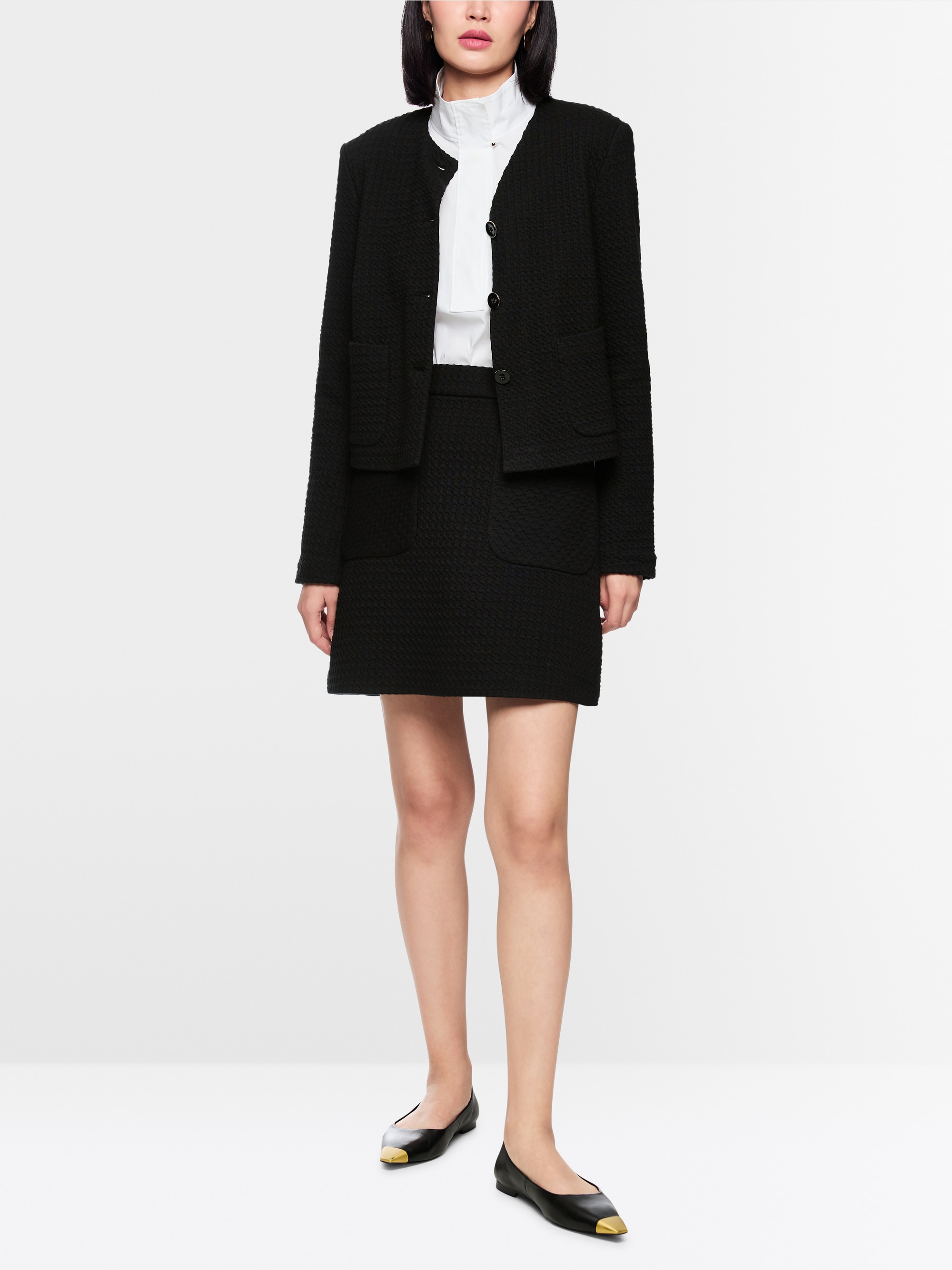 Mini skirt in waffle piqué with pockets