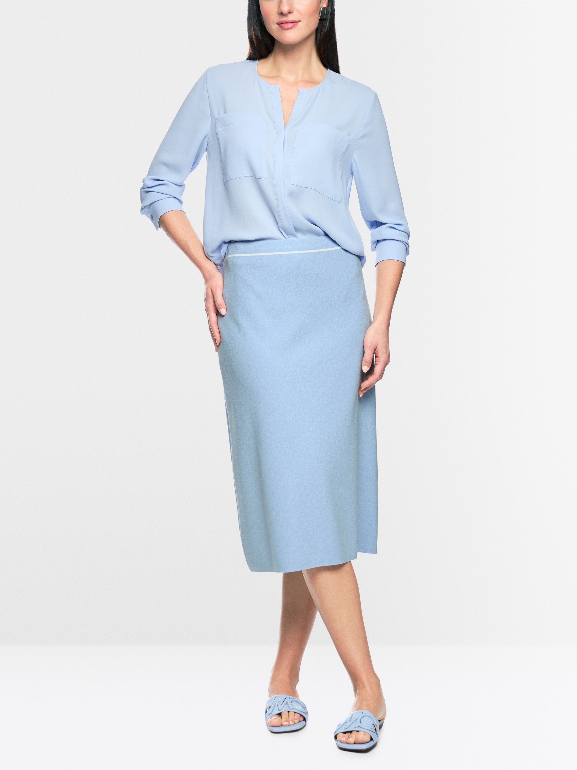 ‘Rethink Together’ fine knit midi skirt