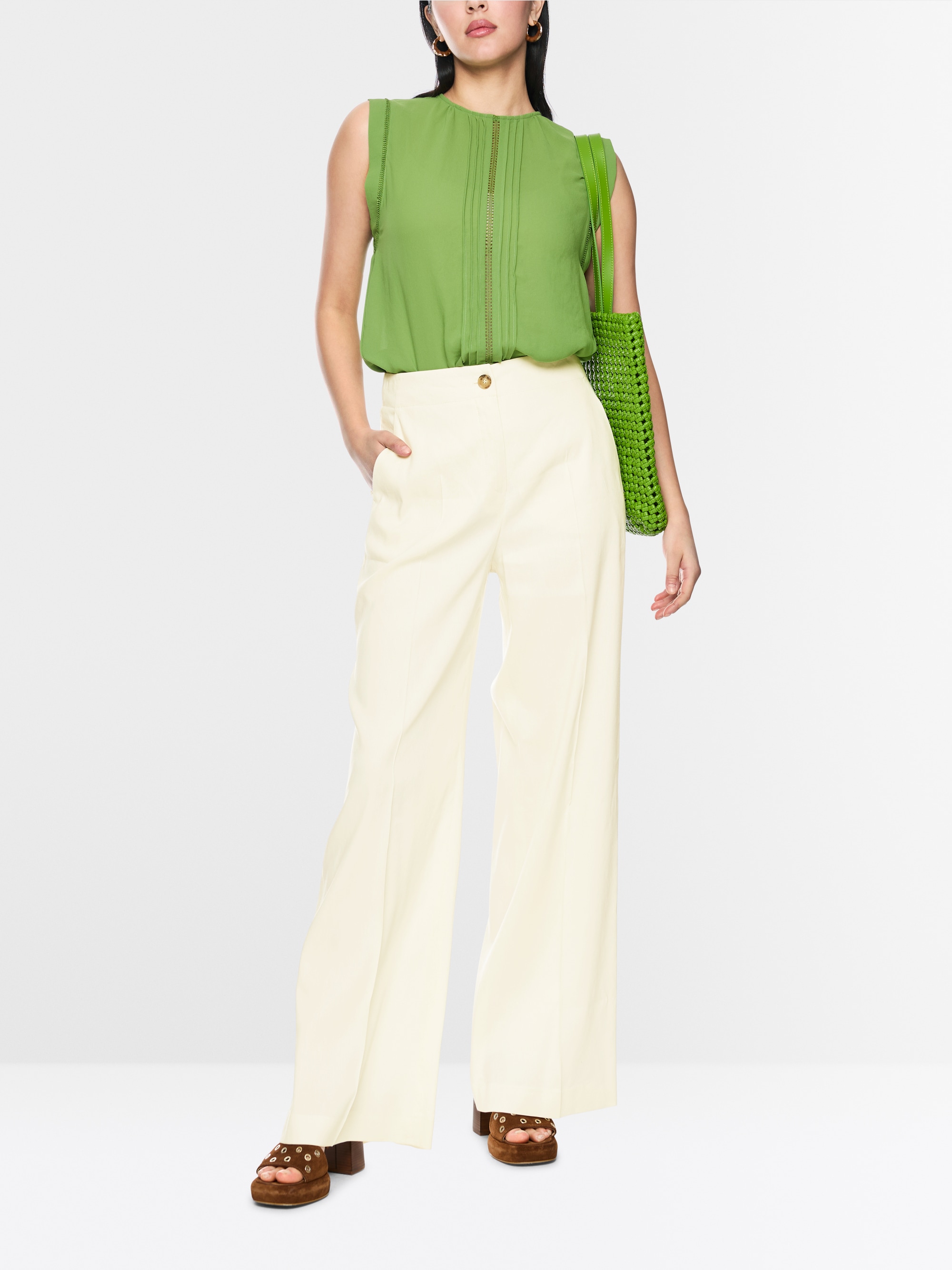 WAUKEE linen-viscose trousers