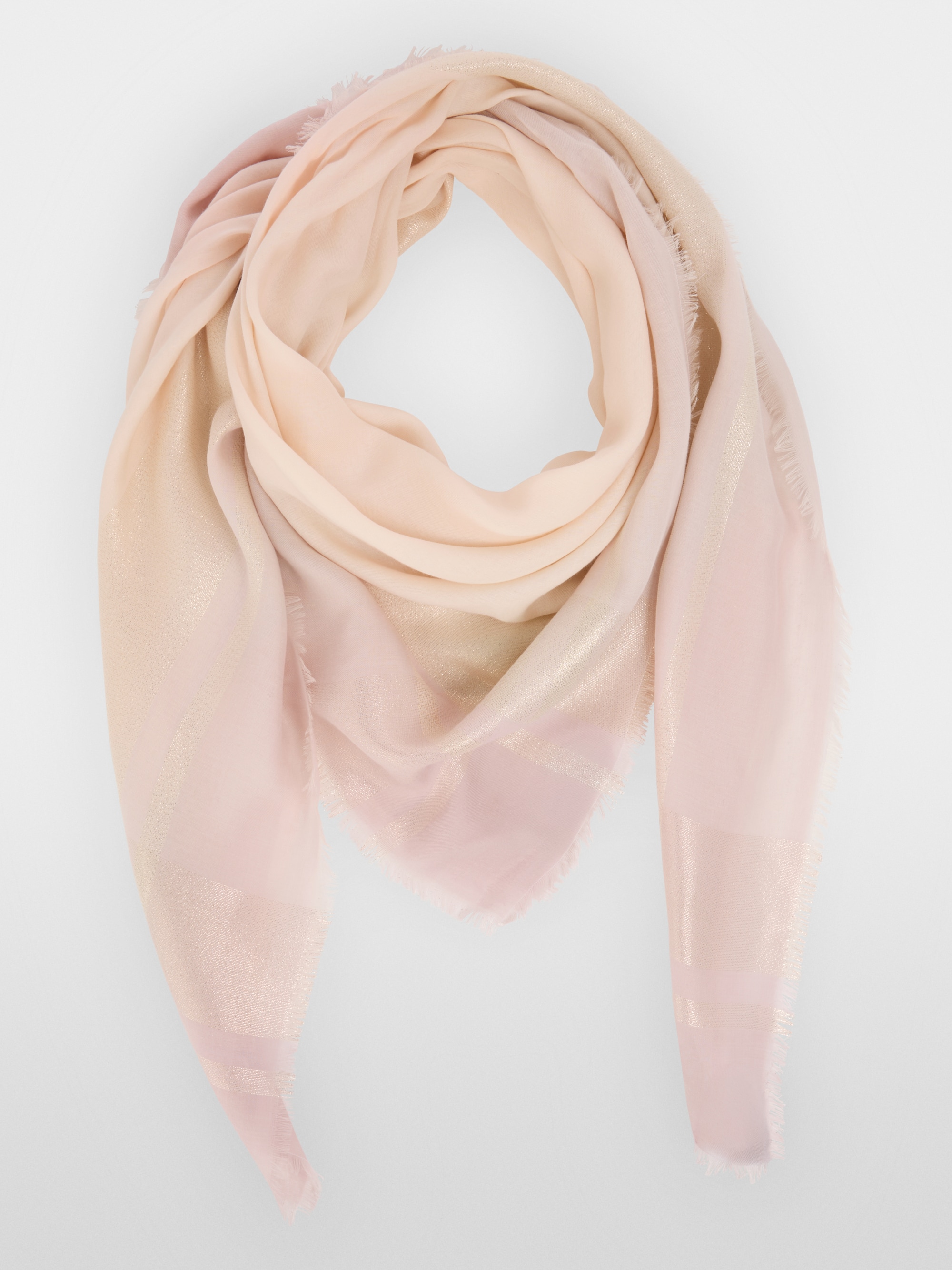 Square scarf with fringed edge