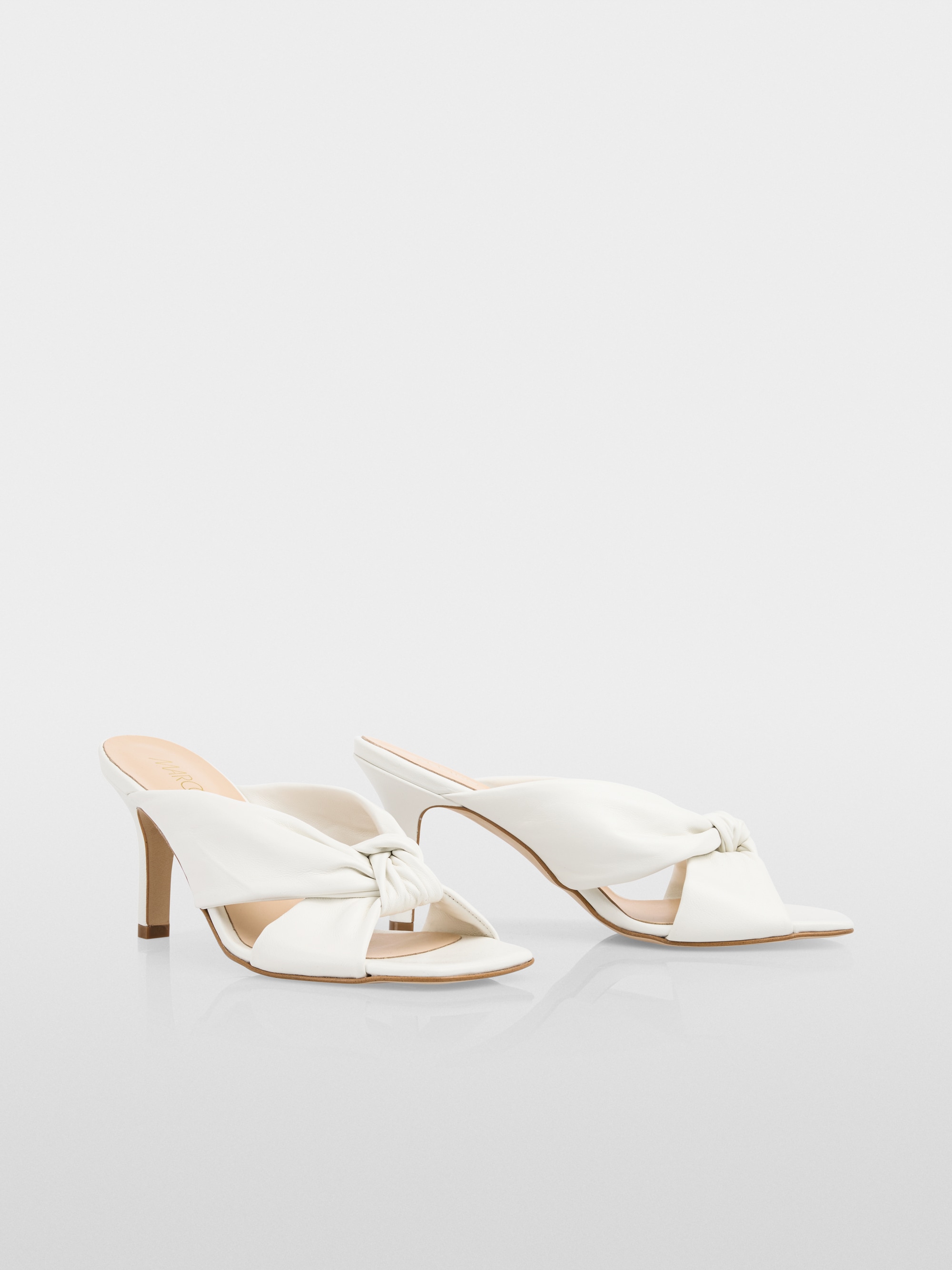 High heel sandals with knot detail