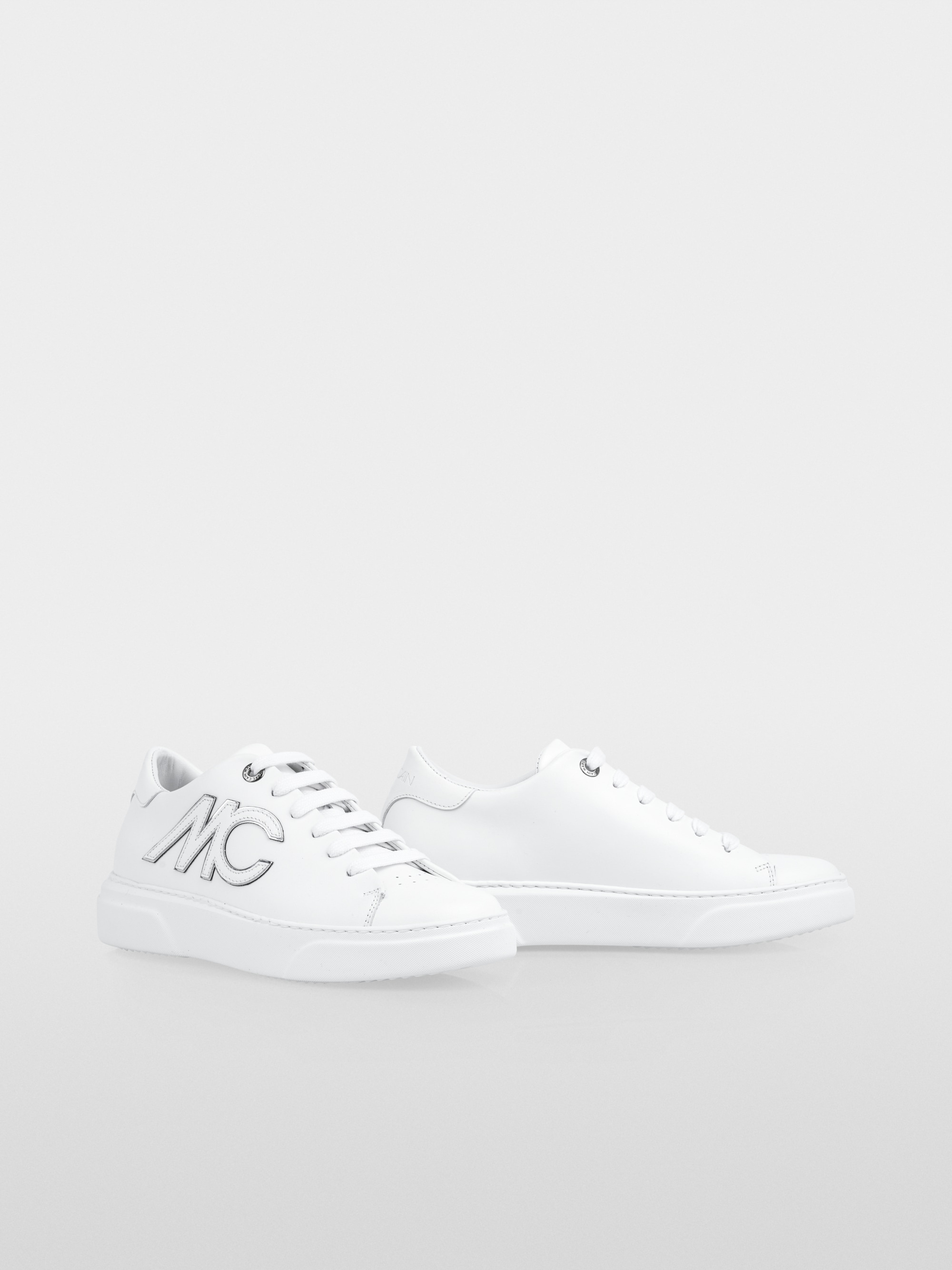 Baskets à semelles compensées en cuir de veau