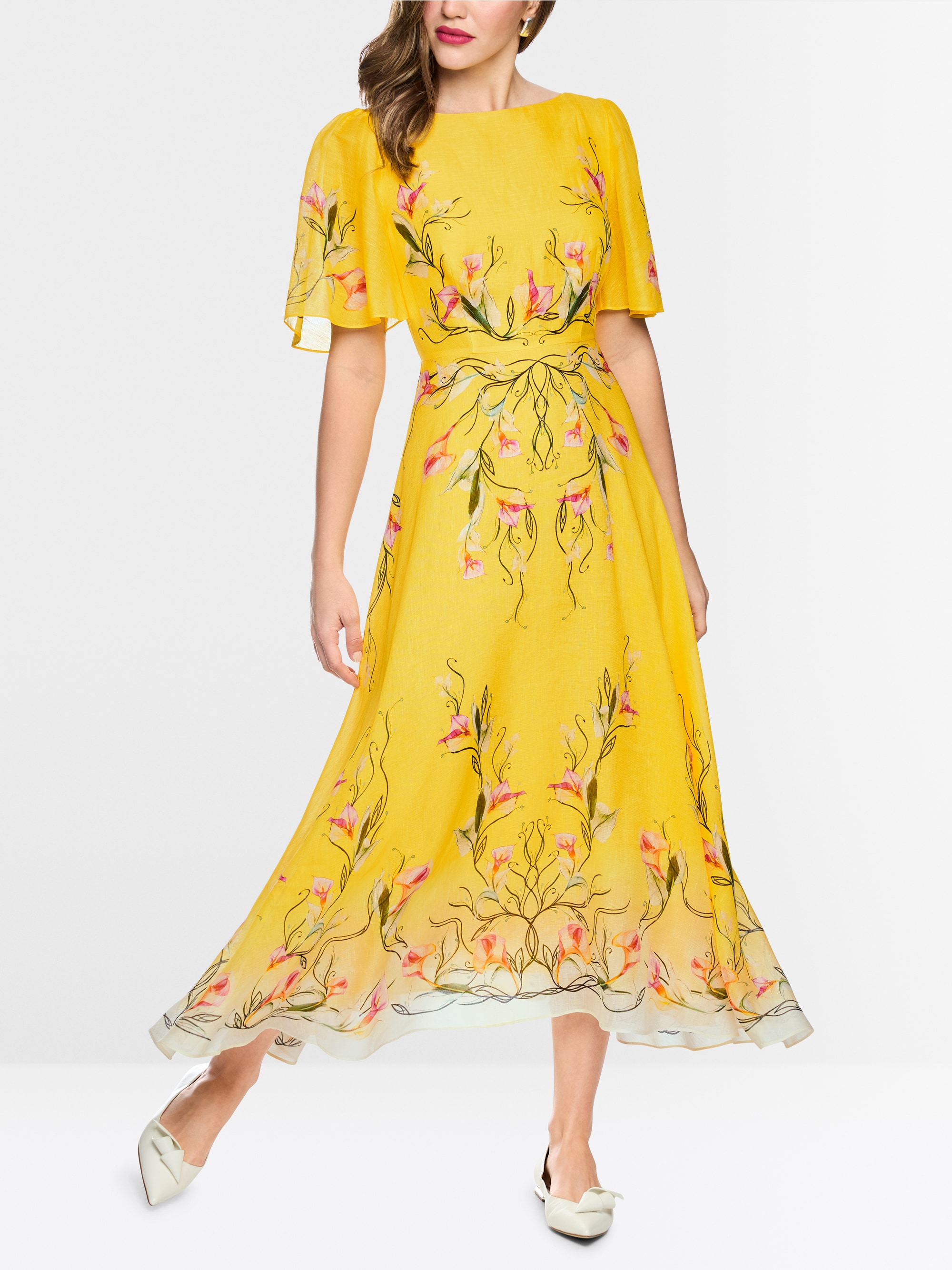 Linen-silk blend maxi dress