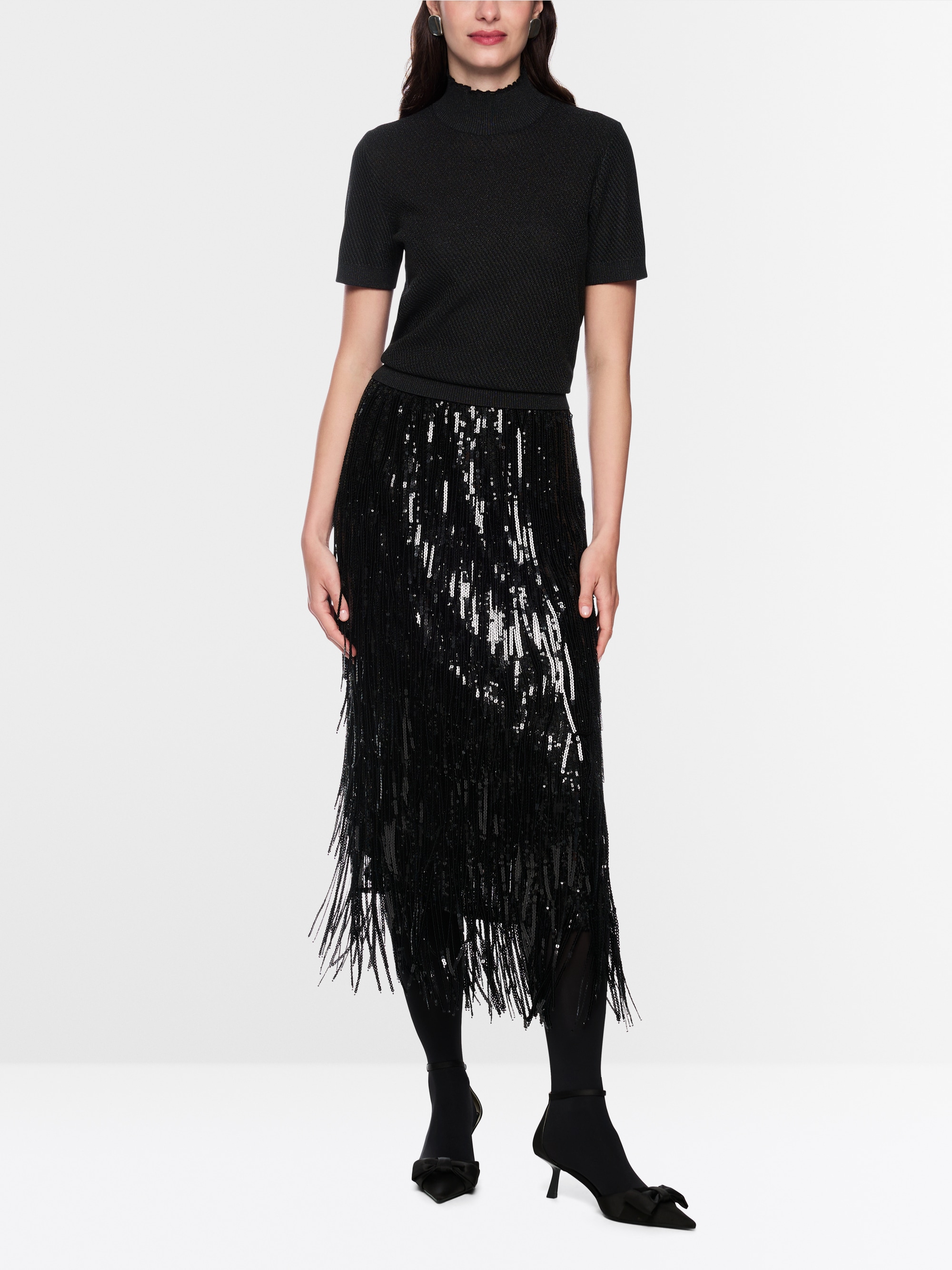 Short-sleeved jumper with lurex