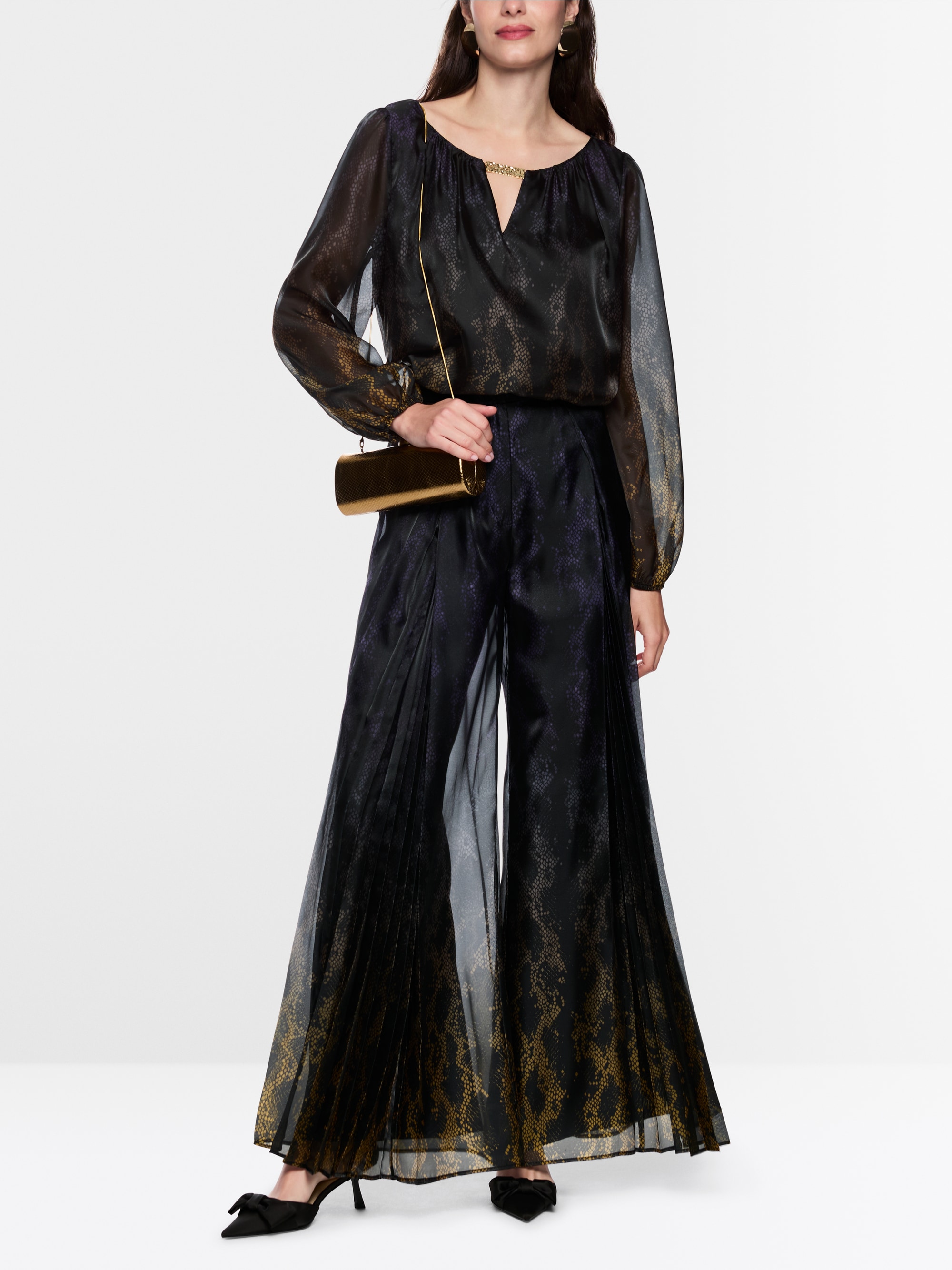 Blouse double épaisseur à imprimé serpent