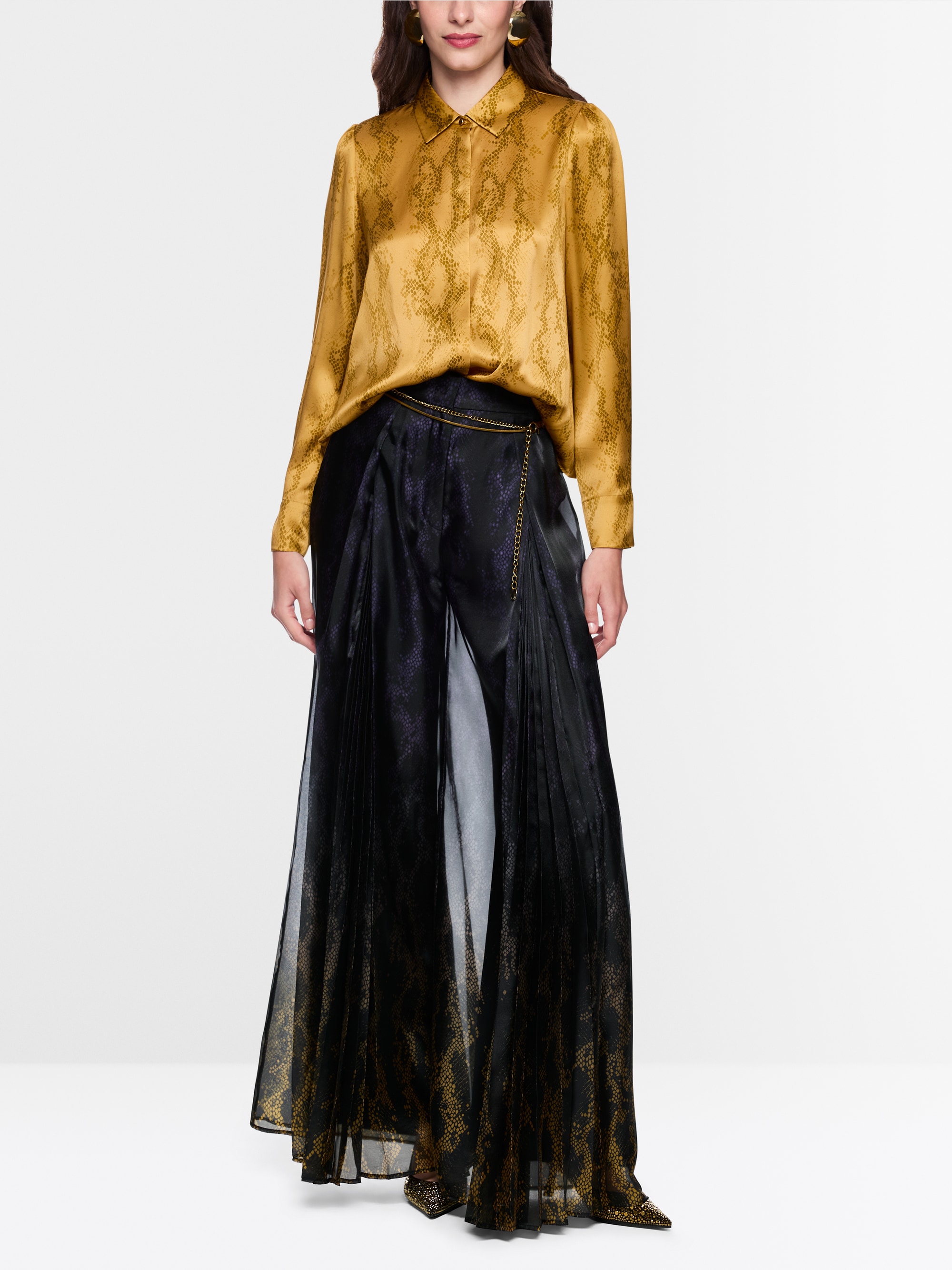 Zijden blouse met slangenprint