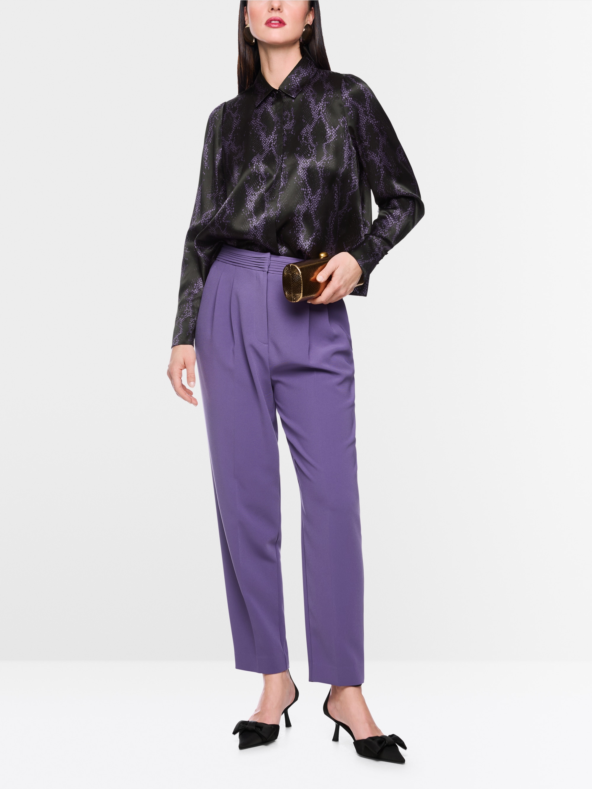 Blouse en soie à imprimé serpent