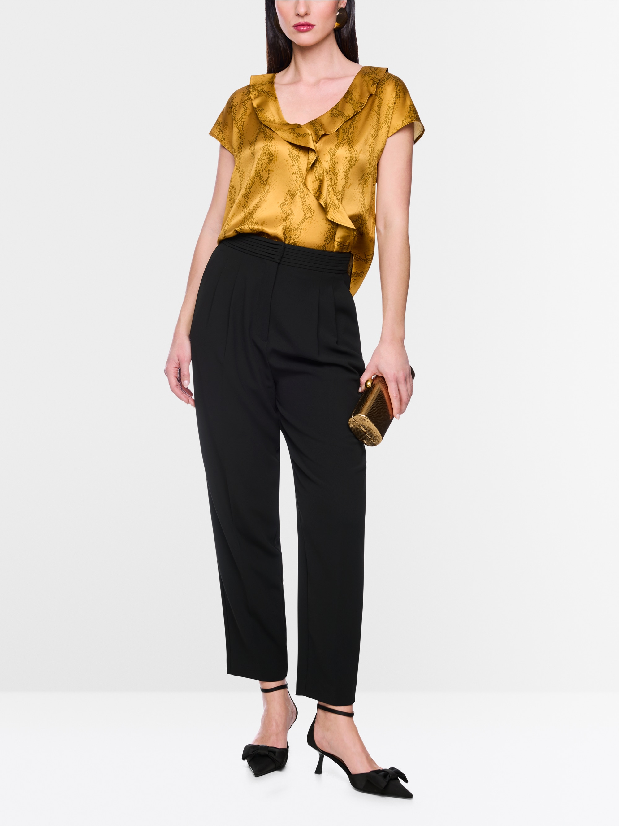 Top en soie à imprimé serpent