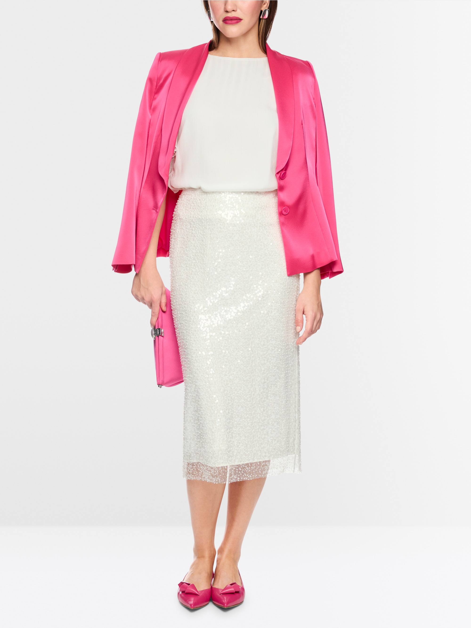 Jupe midi brodée de paillettes