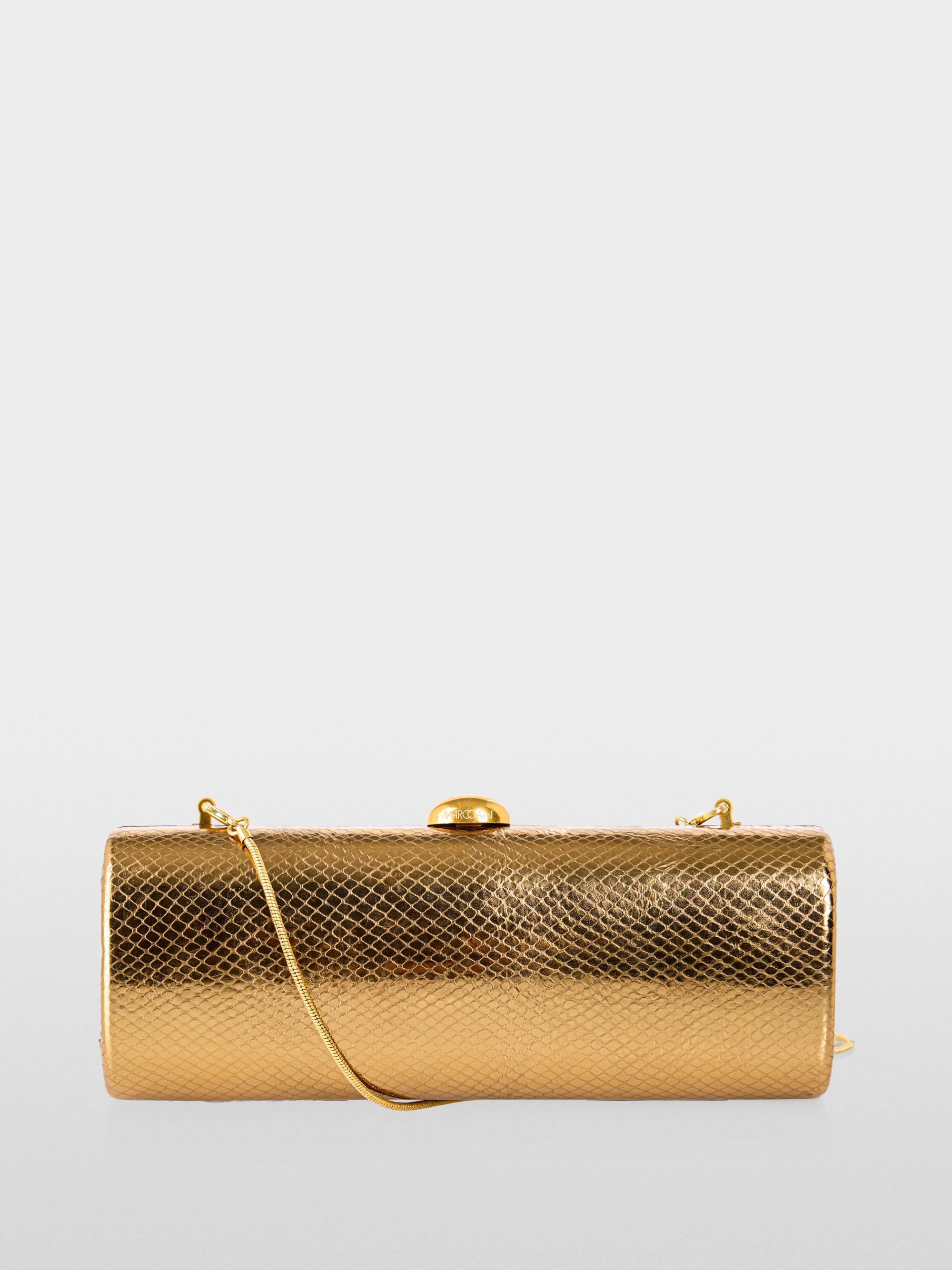 Leather clutch in snake look