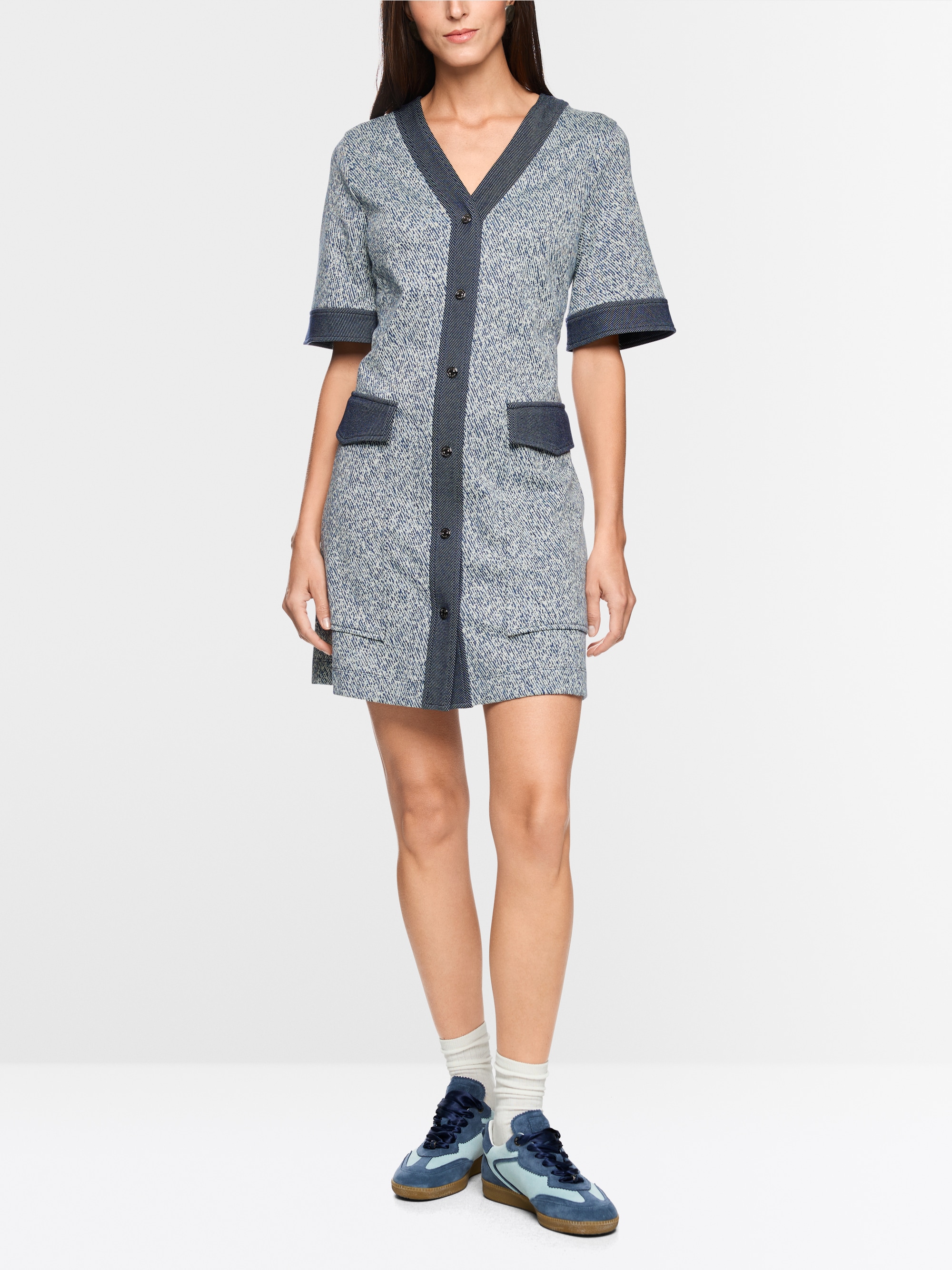 Patterned stretch viscose dress