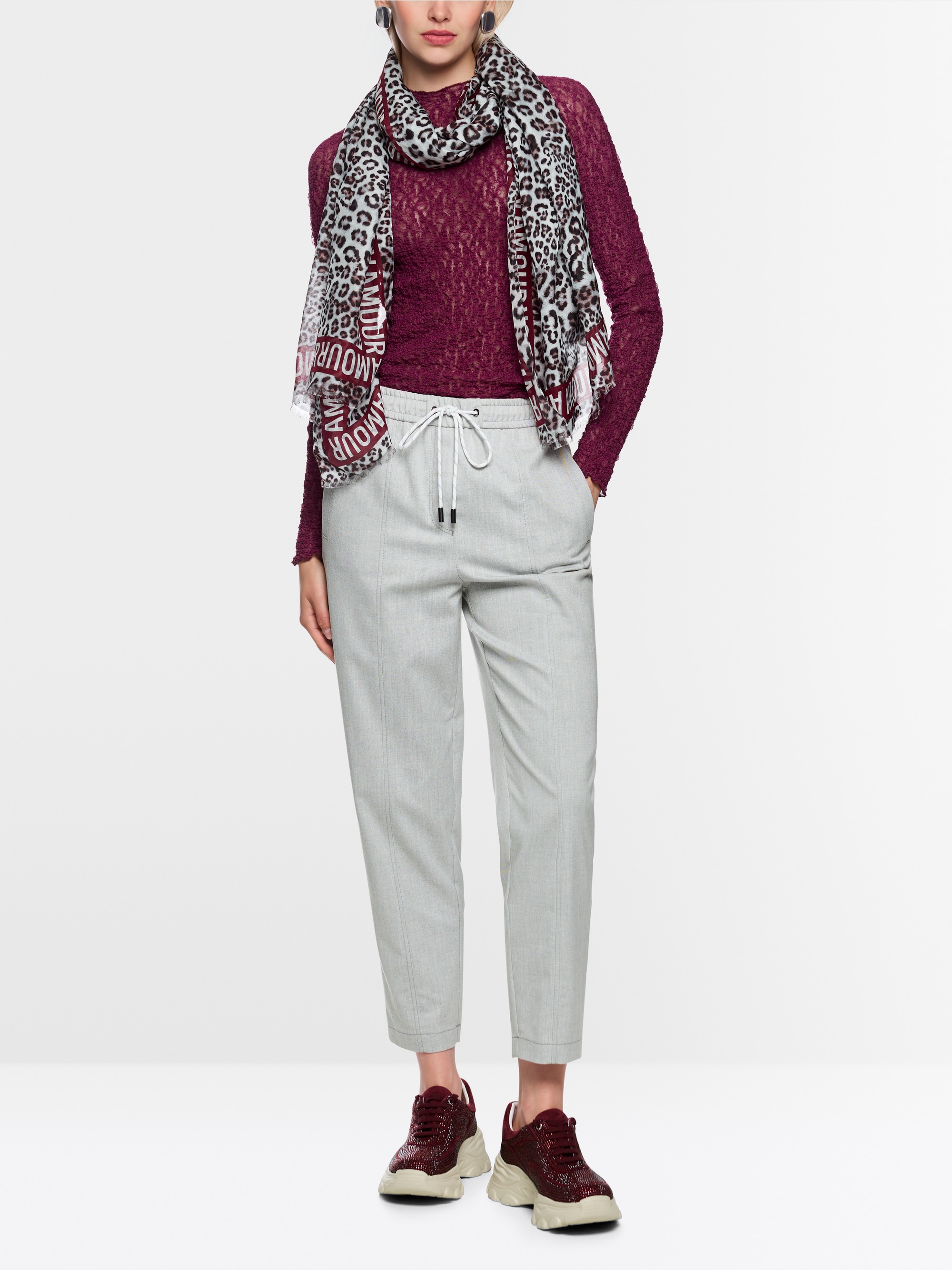 Sheer shirt with lace