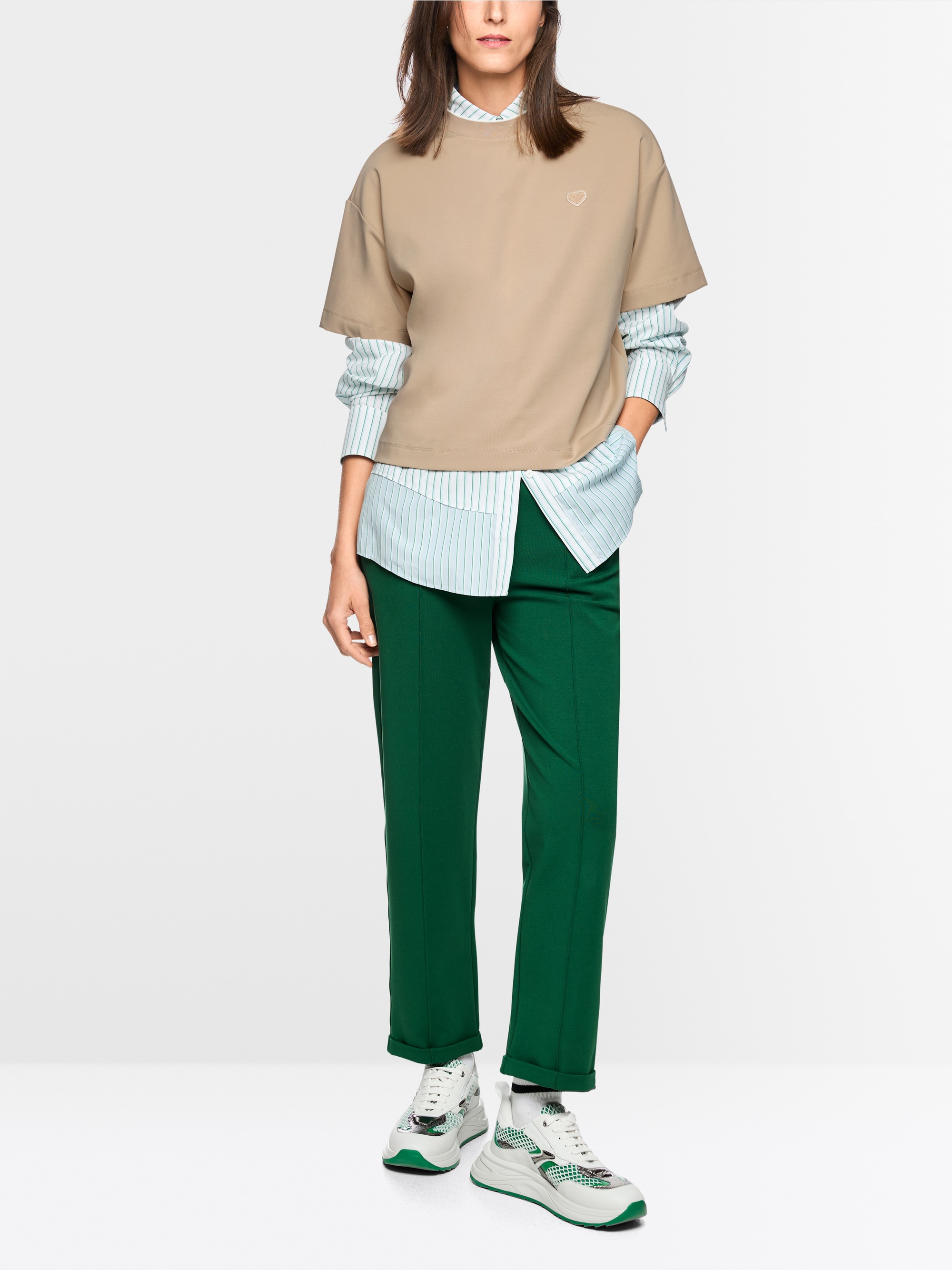 Shirt with heart and striped details