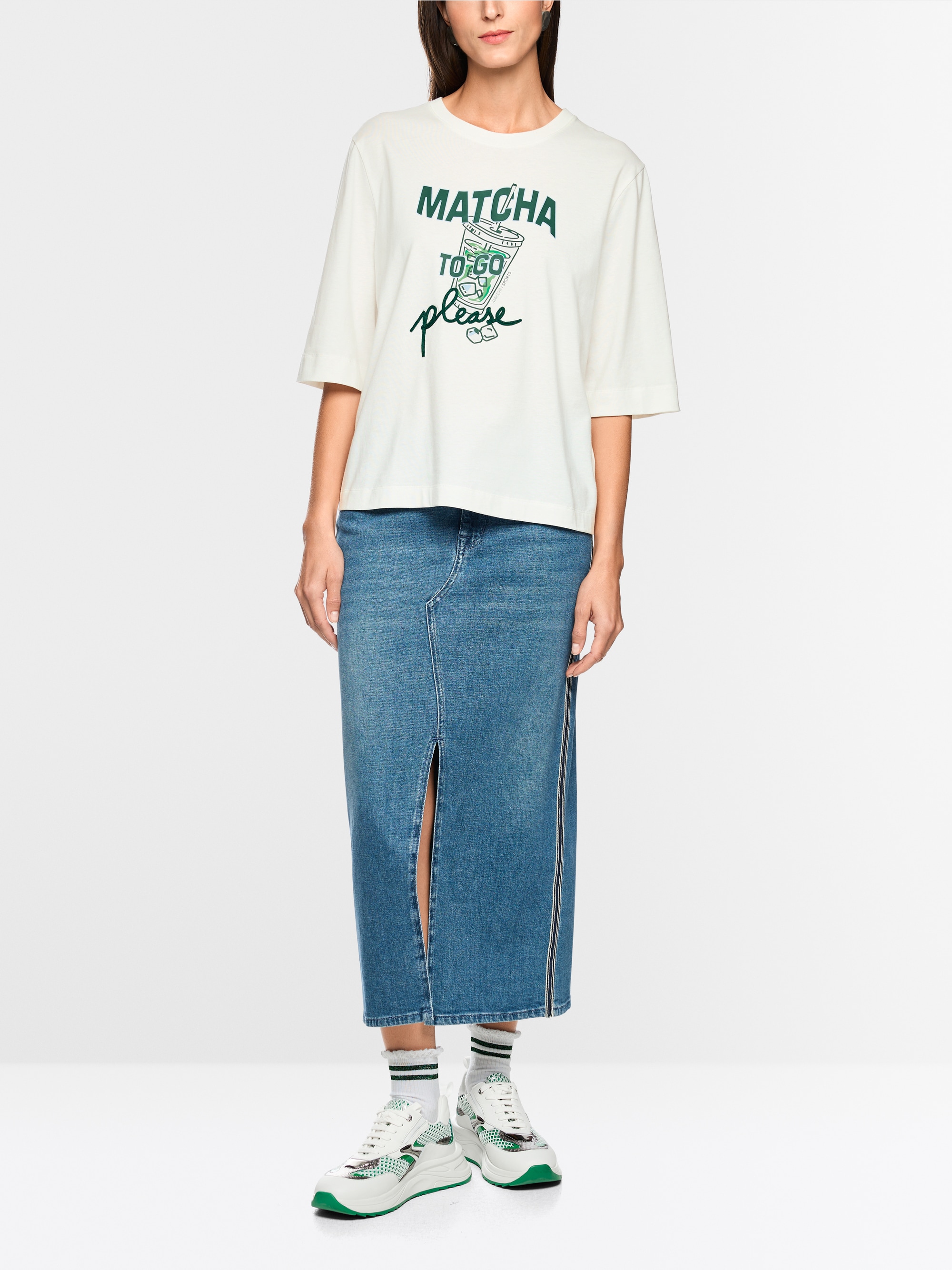 ‘Rethink Together’ matcha print shirt