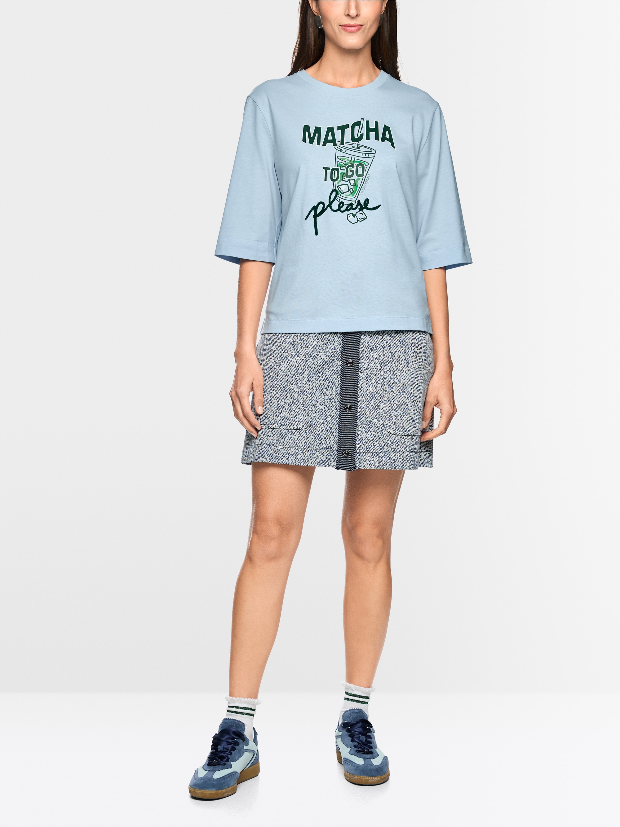 ‘Rethink Together’ matcha print shirt