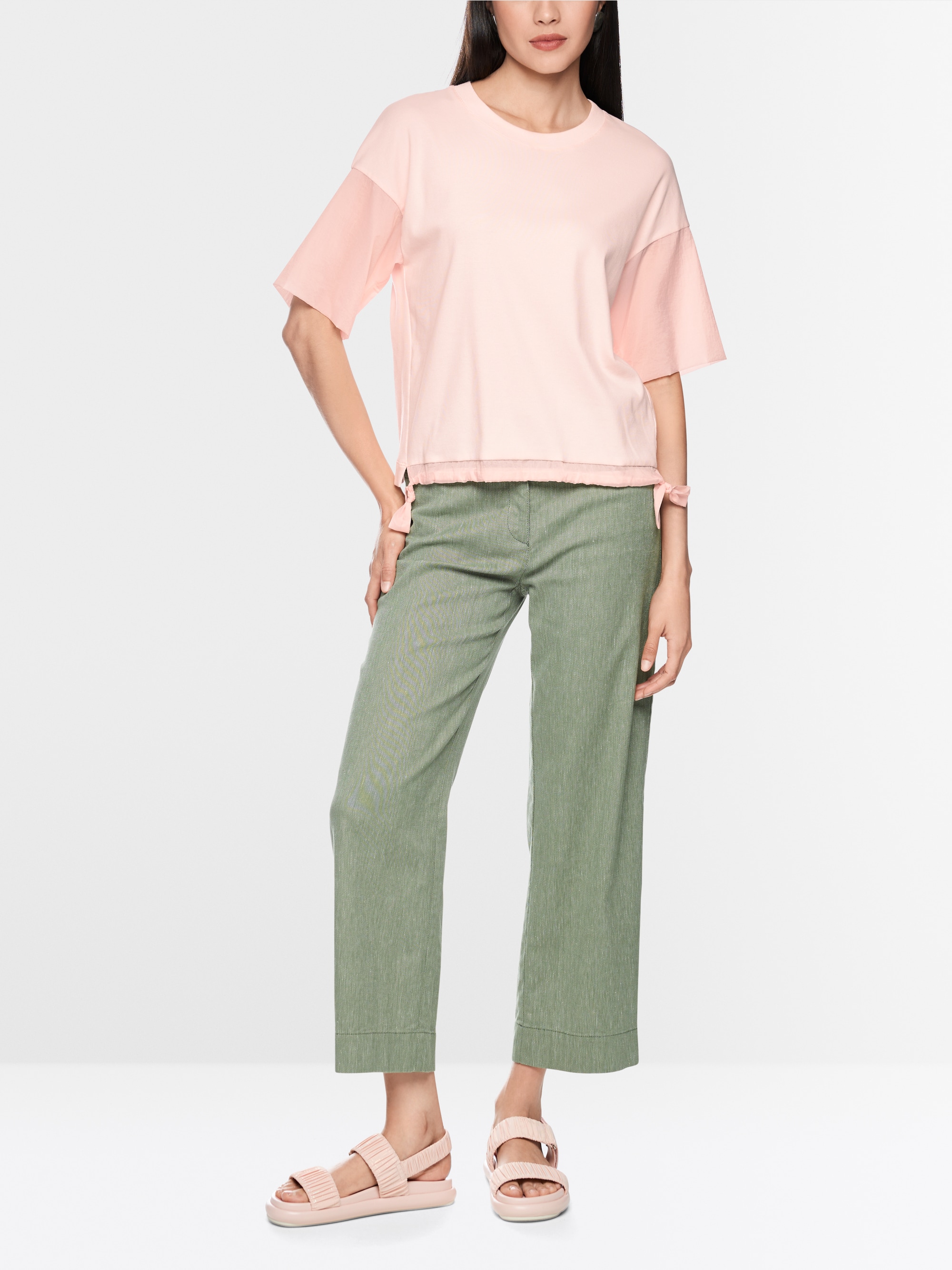 Materials mix T-shirt