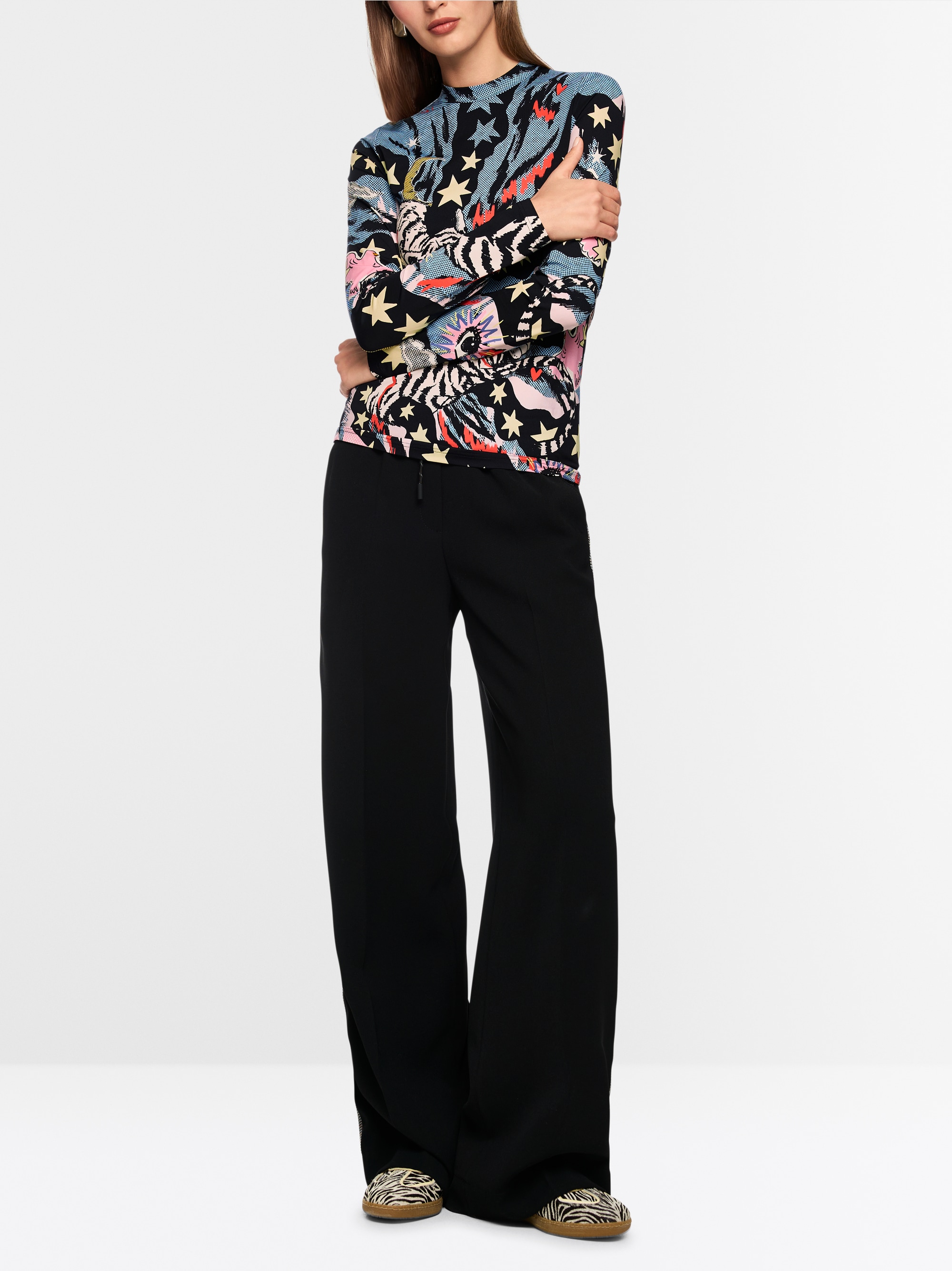 T-shirt à manches longues avec imprimé bande dessinée