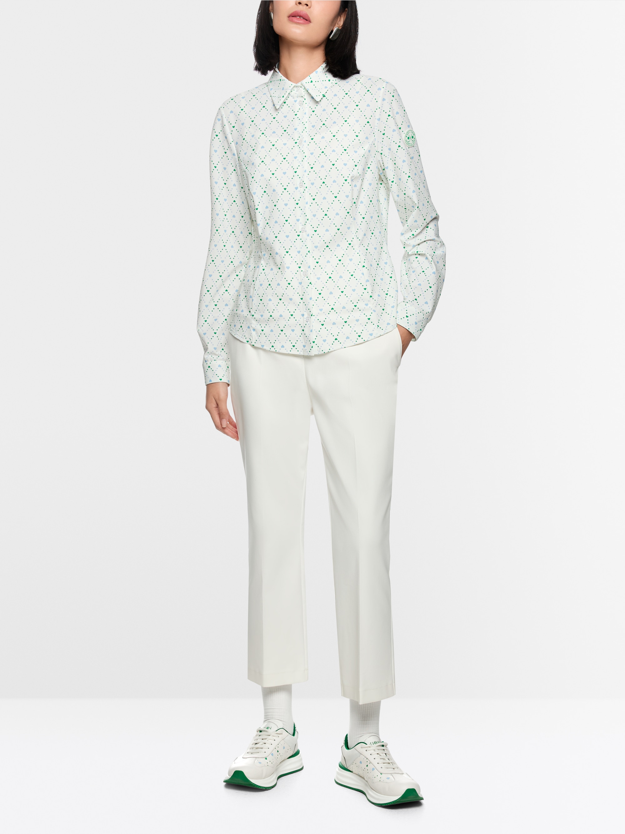 Stretch blouse with heart print