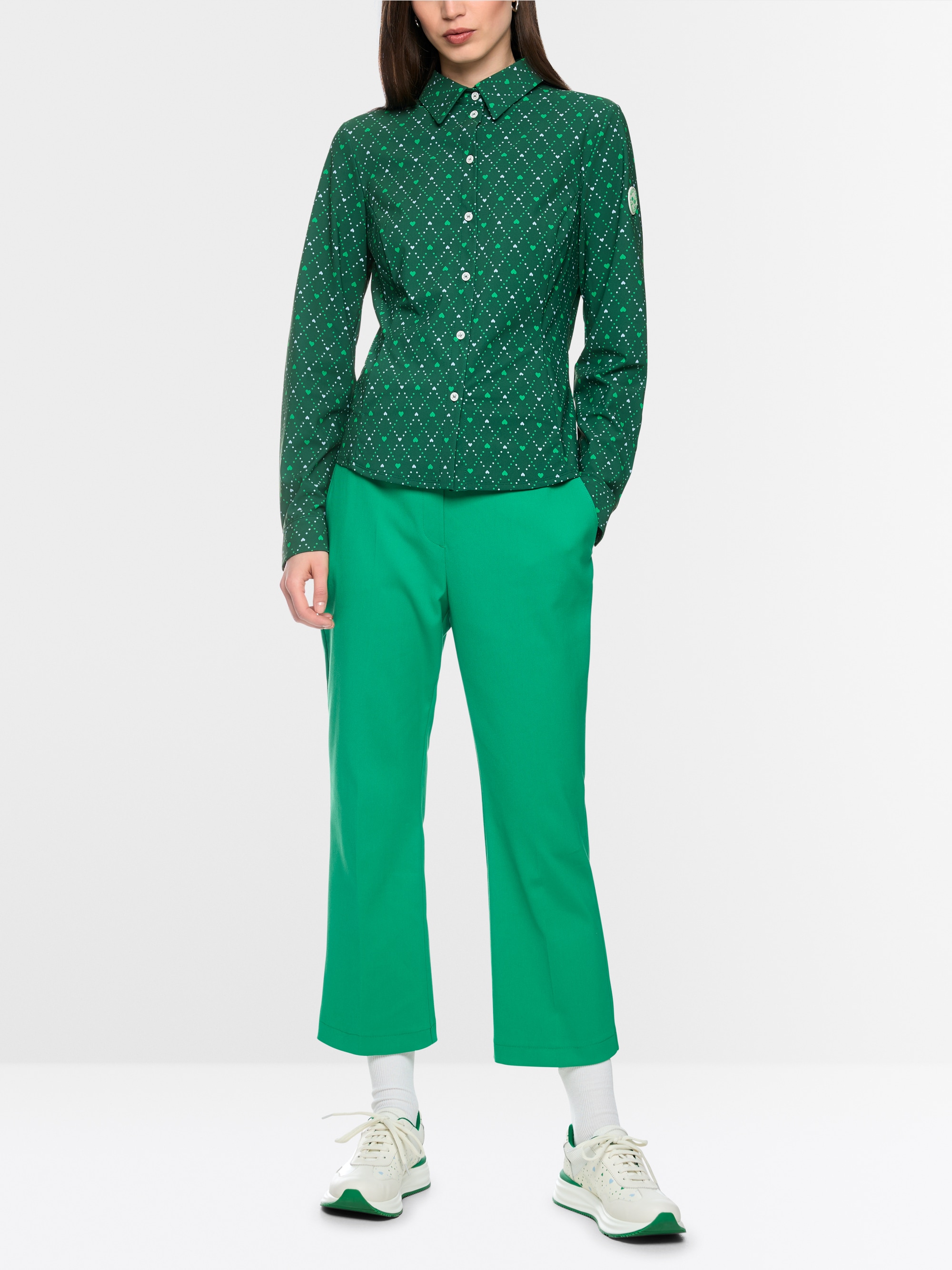 Stretch blouse with heart print