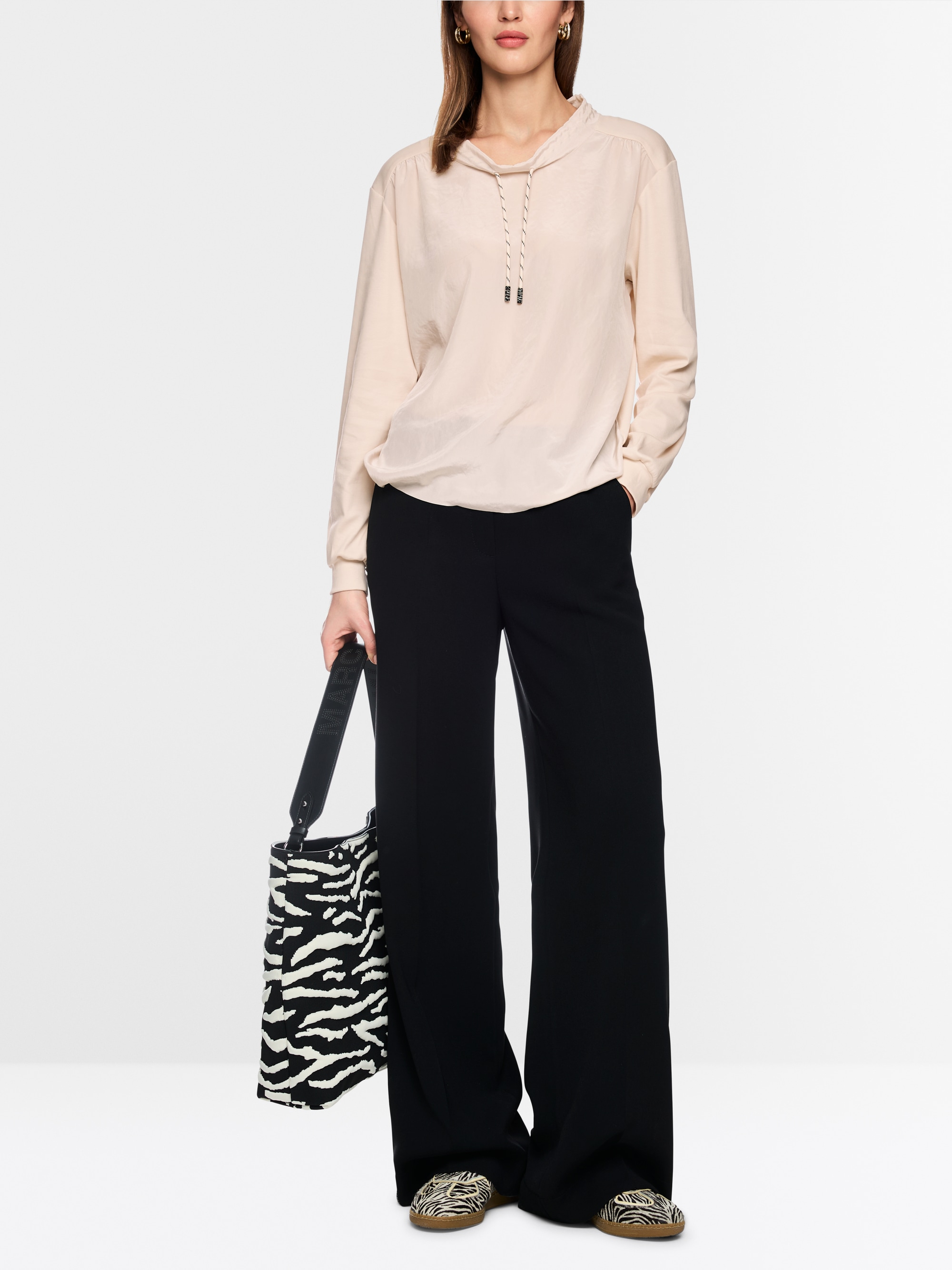 T-shirt à manches longues en mélange de matières