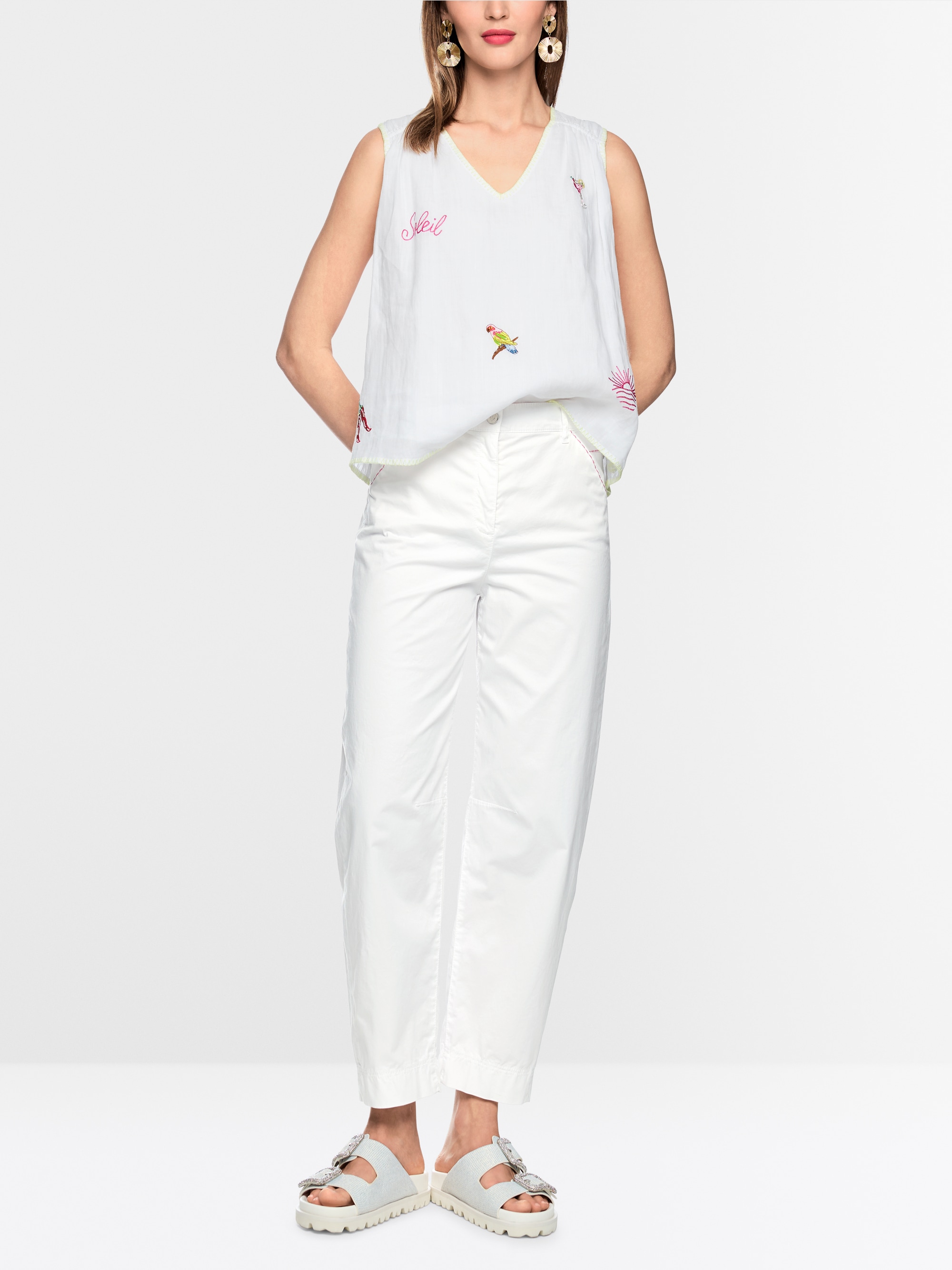 Pantalon en tissu RUMA coupe décontractée en forme de O