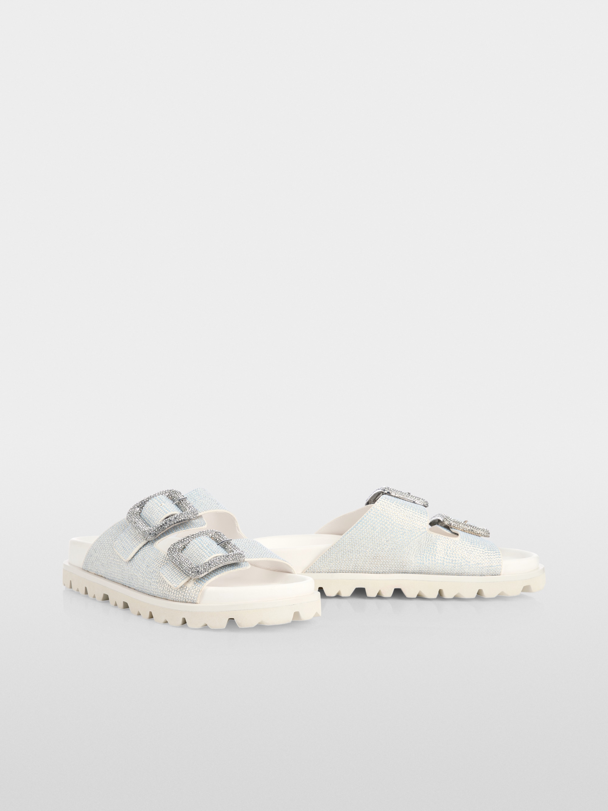 Strappy mules with hotfix stones