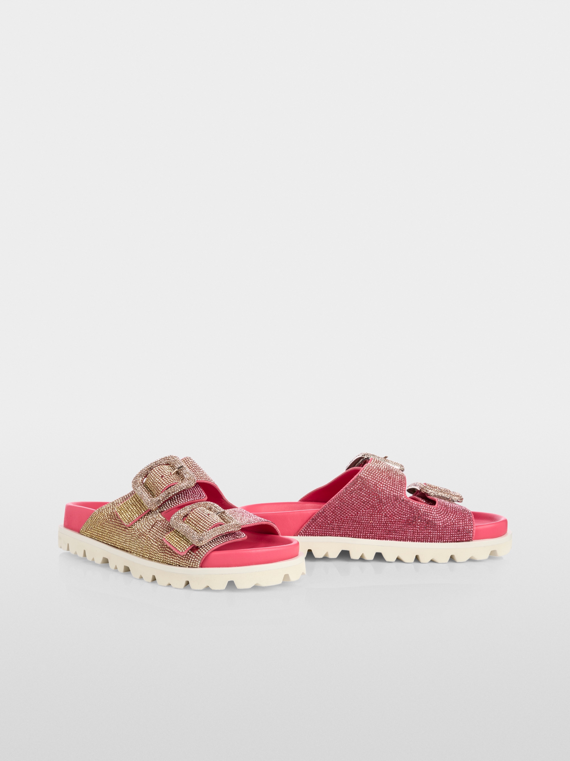 Strappy mules with hotfix stones