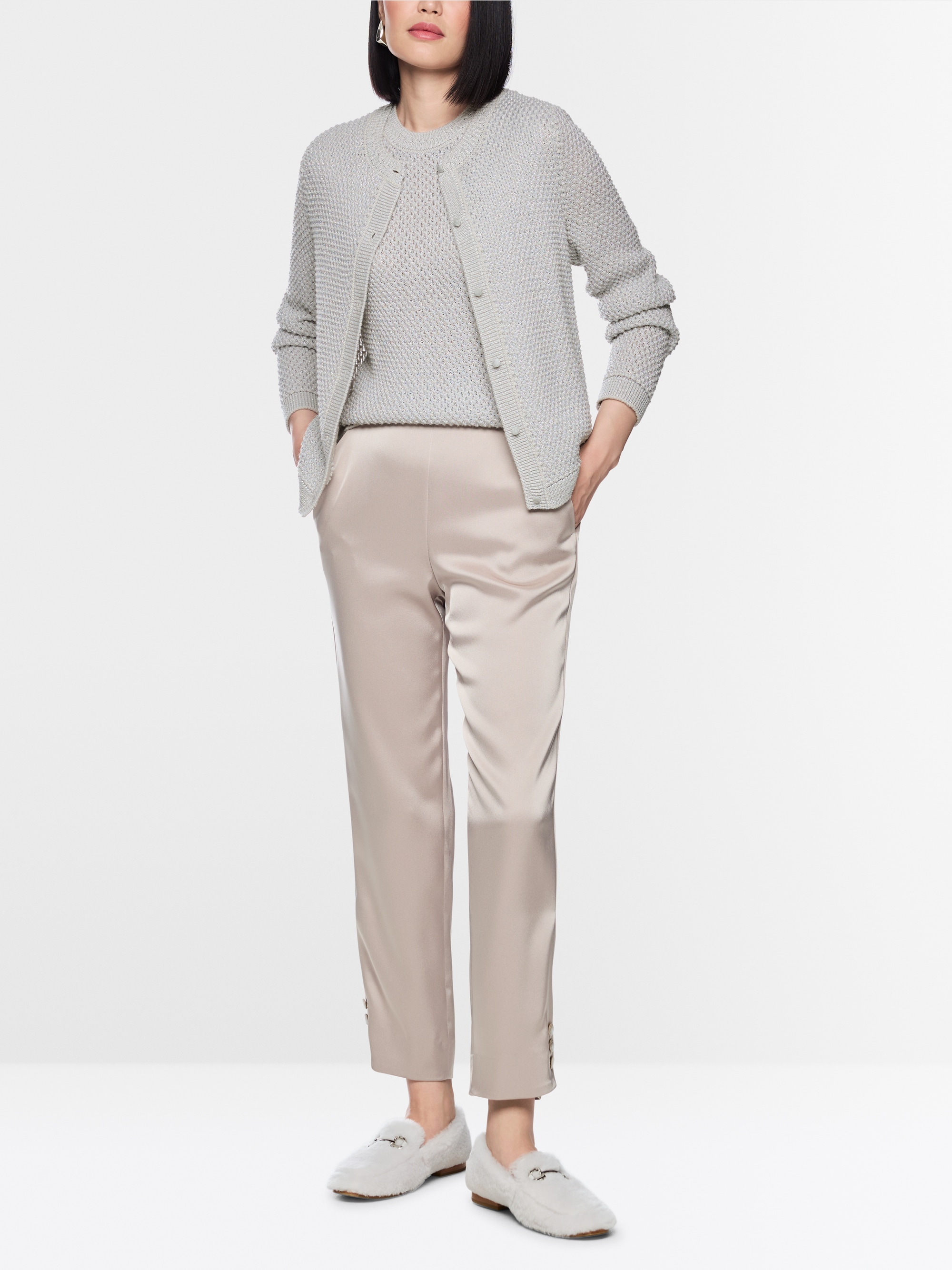 ‘Knitted in Germany’ pearl knit cardigan