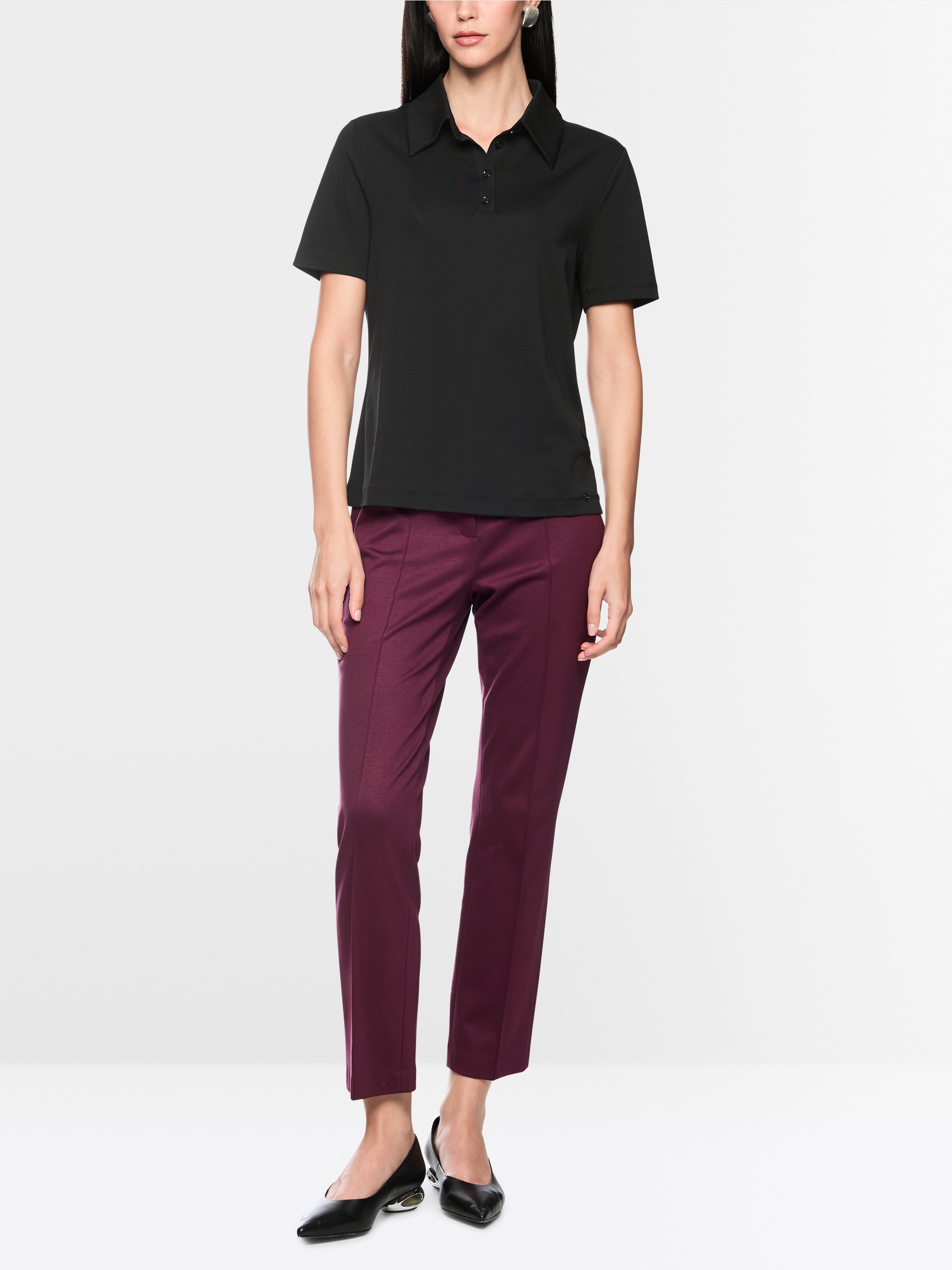 Stretch cotton polo shirt