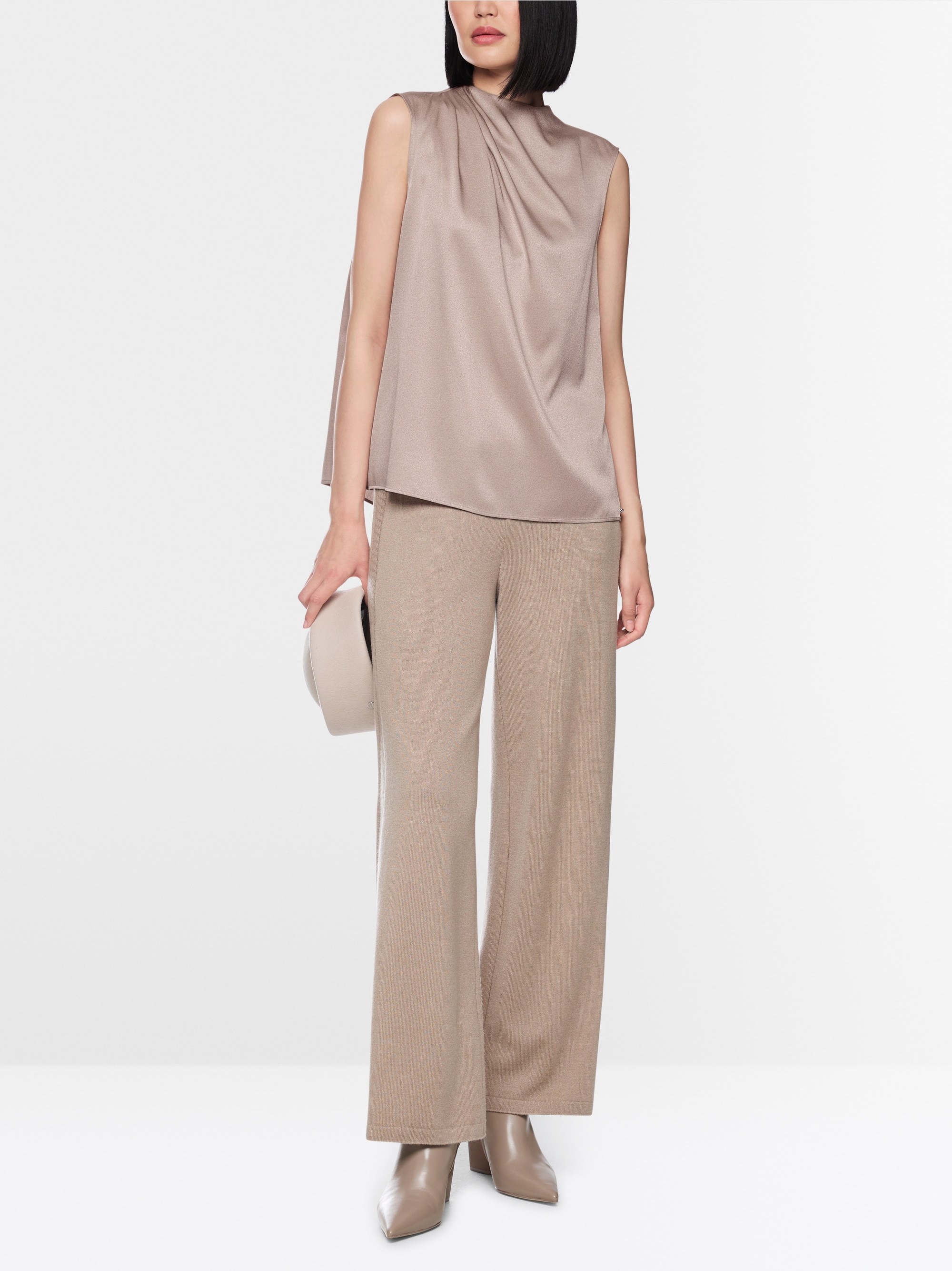 Gathered silk top