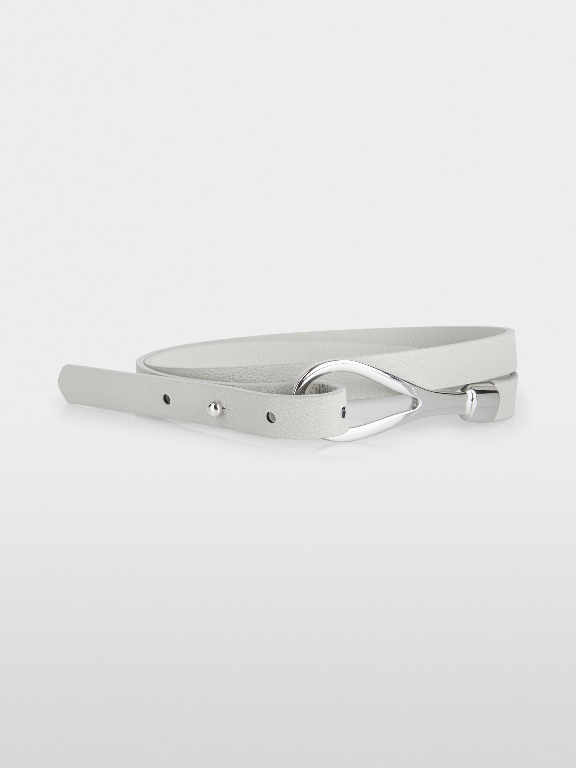 Narrow leather waist belt